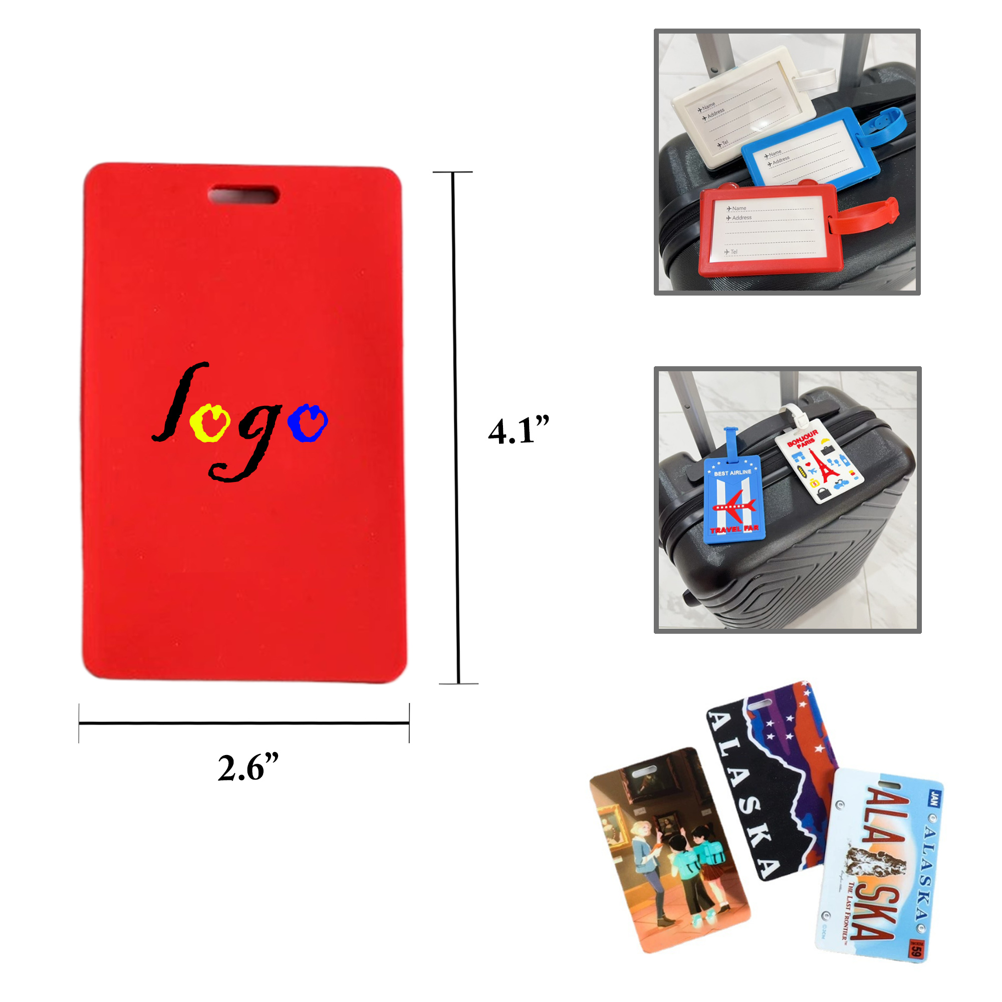 MOQ100 PVC Soft Travel Luggage Tag Card Holder 2