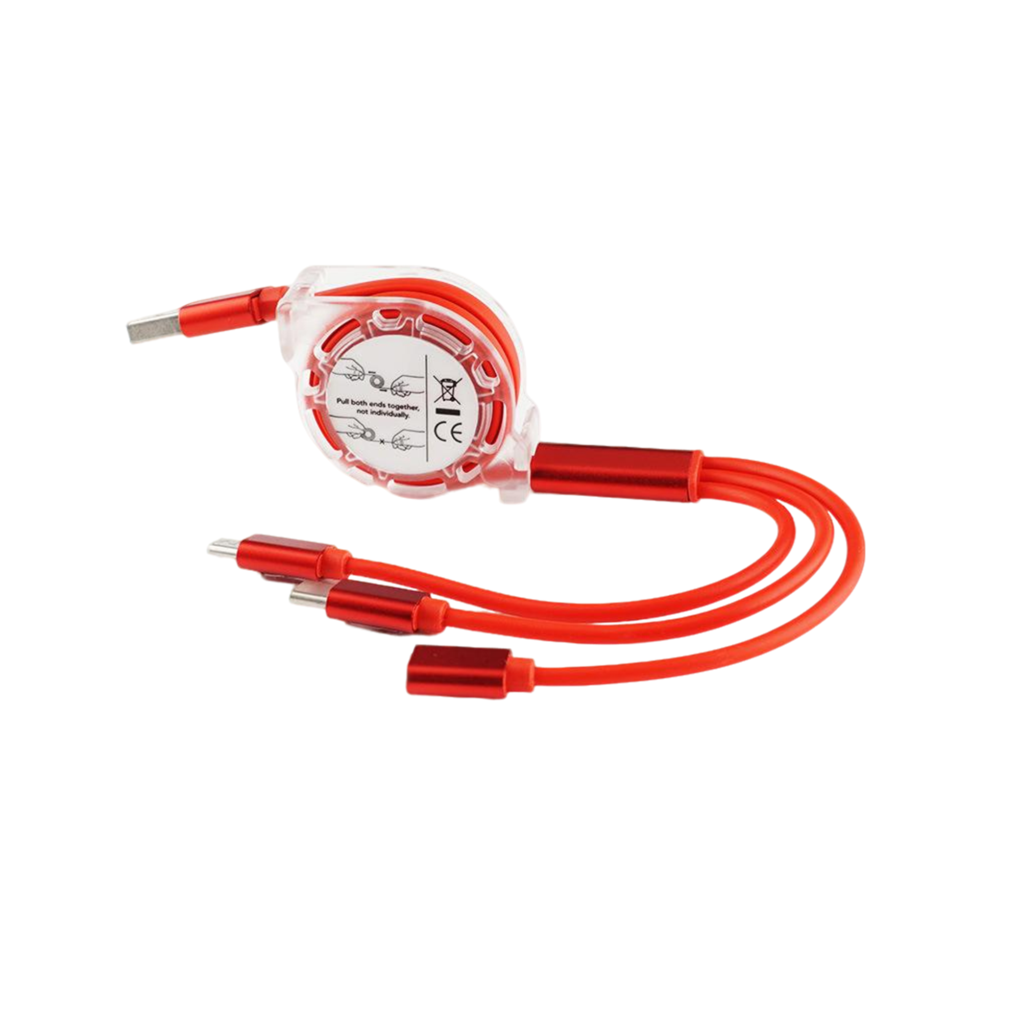 Retractable Three In One Charge Cord 39.4" 7