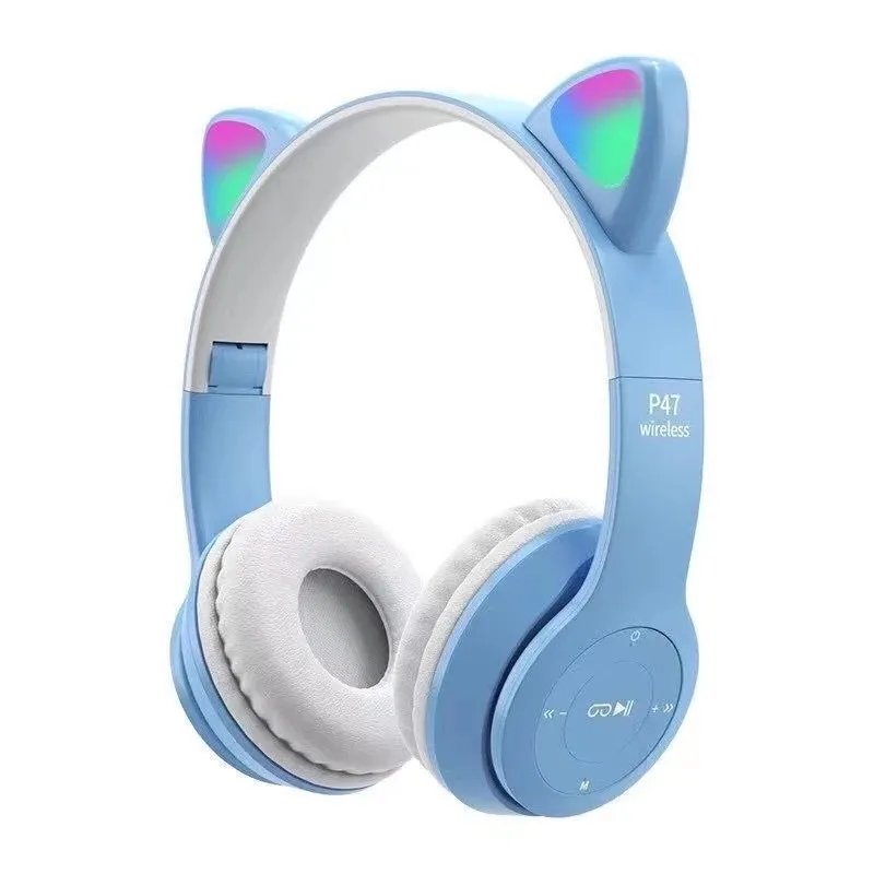 Headphones bluethooth 5.0 wireless game cat earphones 5