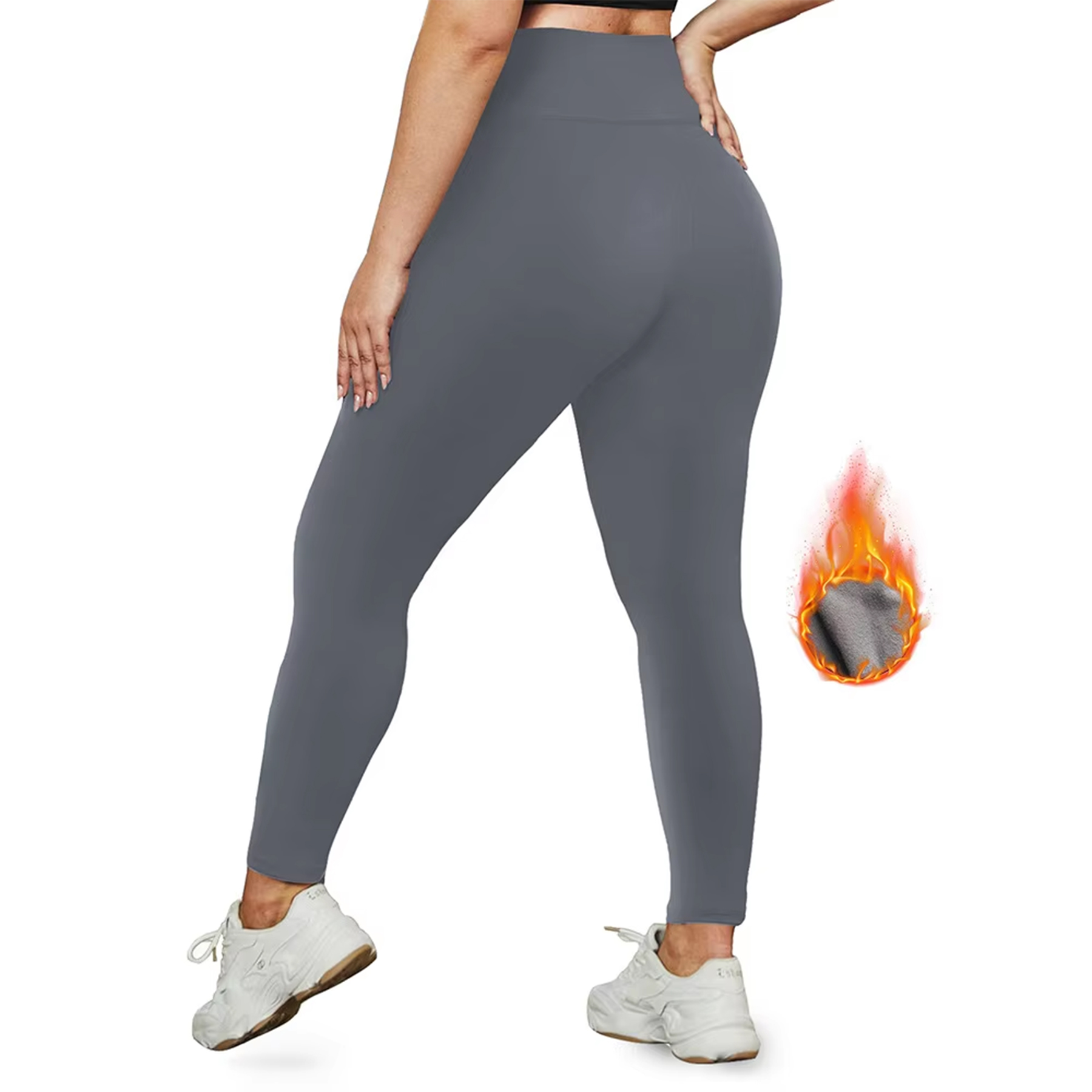 Women Fleece Lined Waist Winter Thermal Yoga Leggings 5