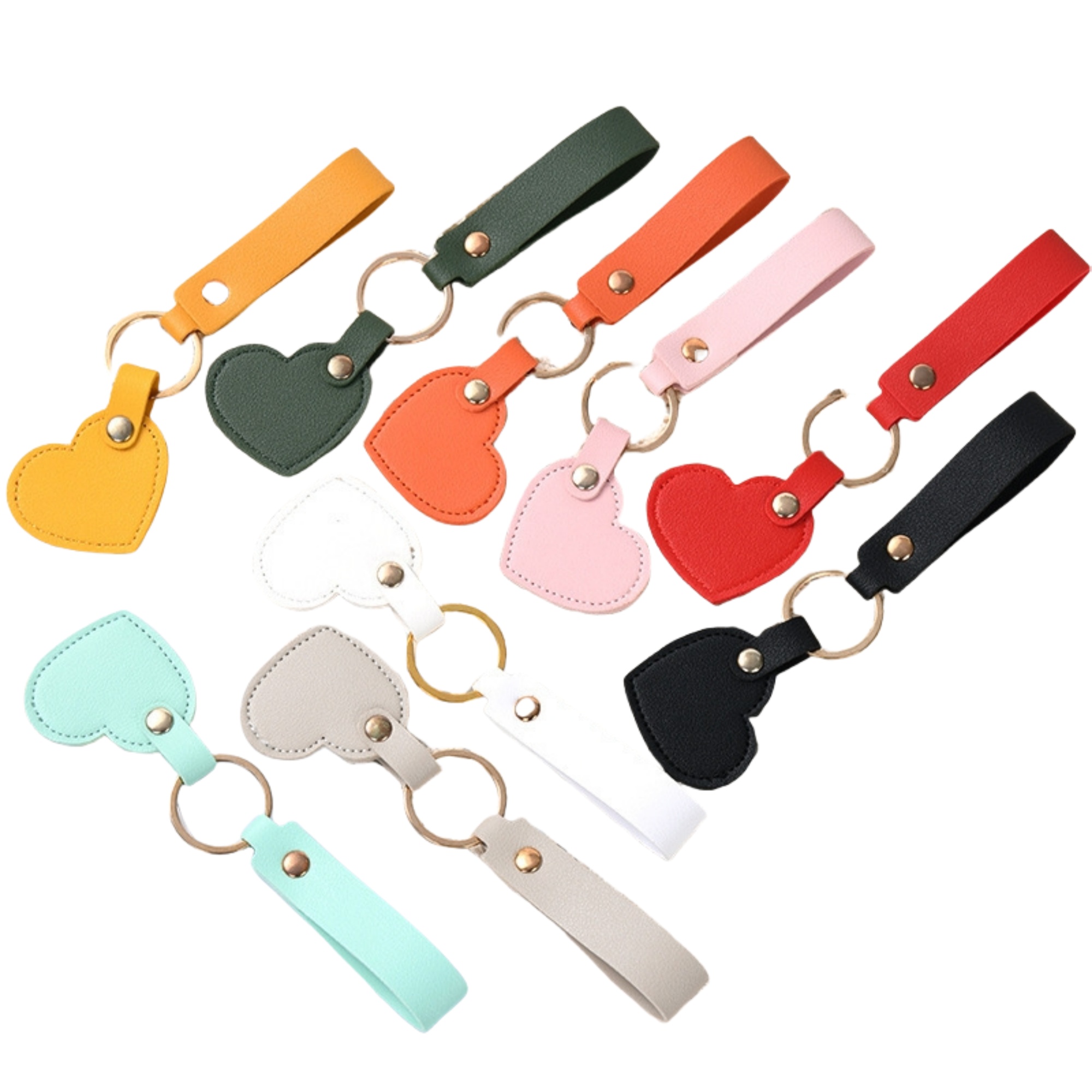 PU Leather Heart Keychain 1