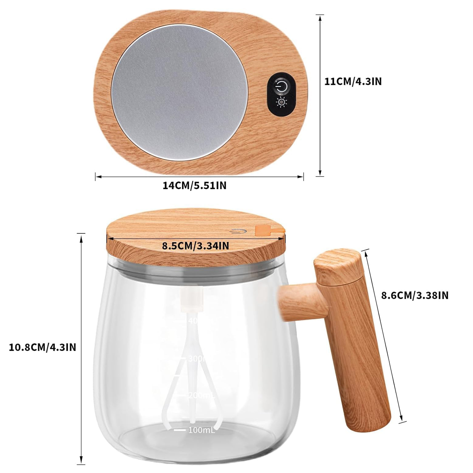 Self Stirring Heated Coffee Mug with Lid 7