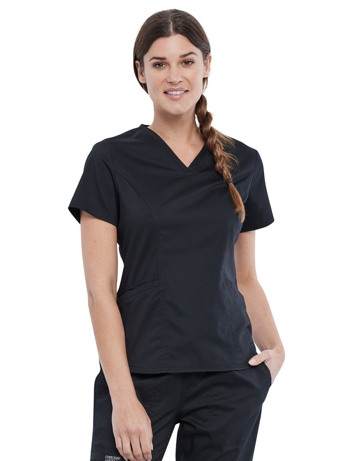 Cherokee - Workwear Revolution - Women's 2-Pocket V-Neck Top 4