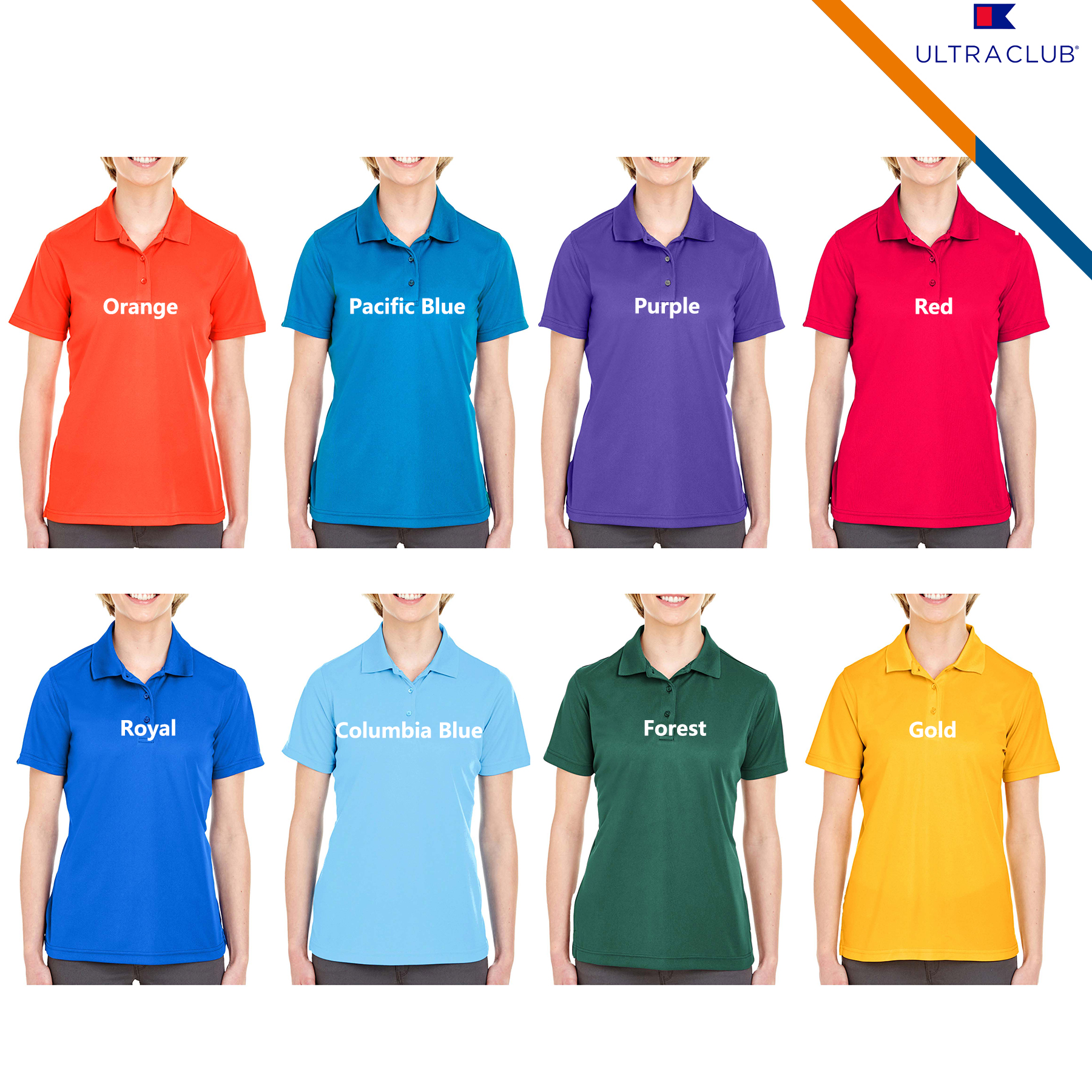 Ultra Club® 4.4oz Polyester Ladies' Polo Shirts 6