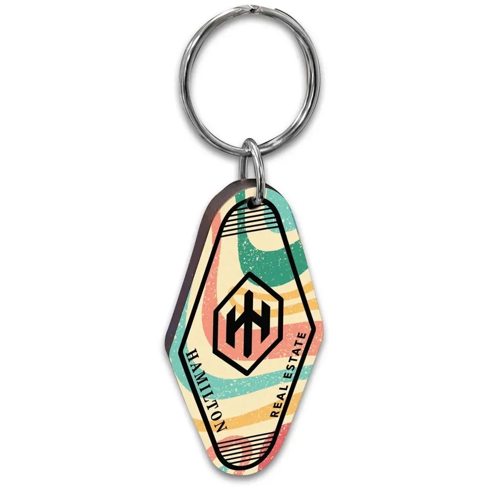 1/4" Vintage Recycled Wood Motel keychain Hotel Key Tag 4