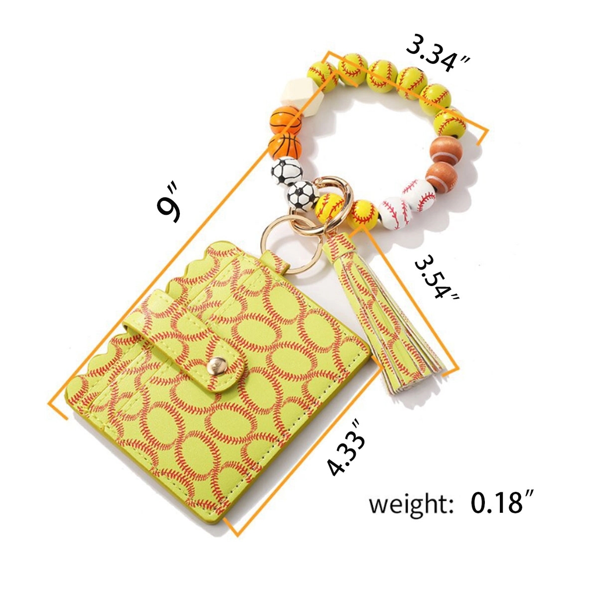 Silicone Bead Bracelet Keychain With Tassel 6