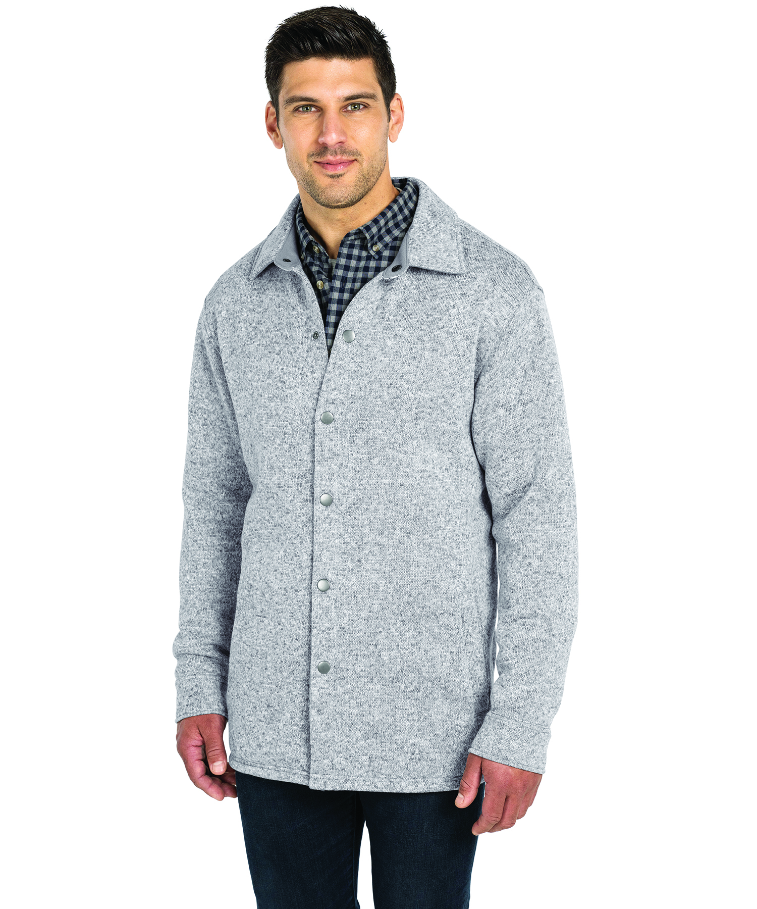 Heathered Fleece Snap Shacket 64
