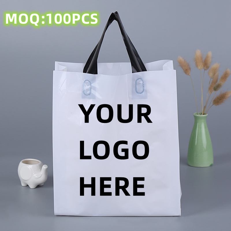 Loop Handle Plastic Shopper Bag(14"x10"x3 1/6") 1