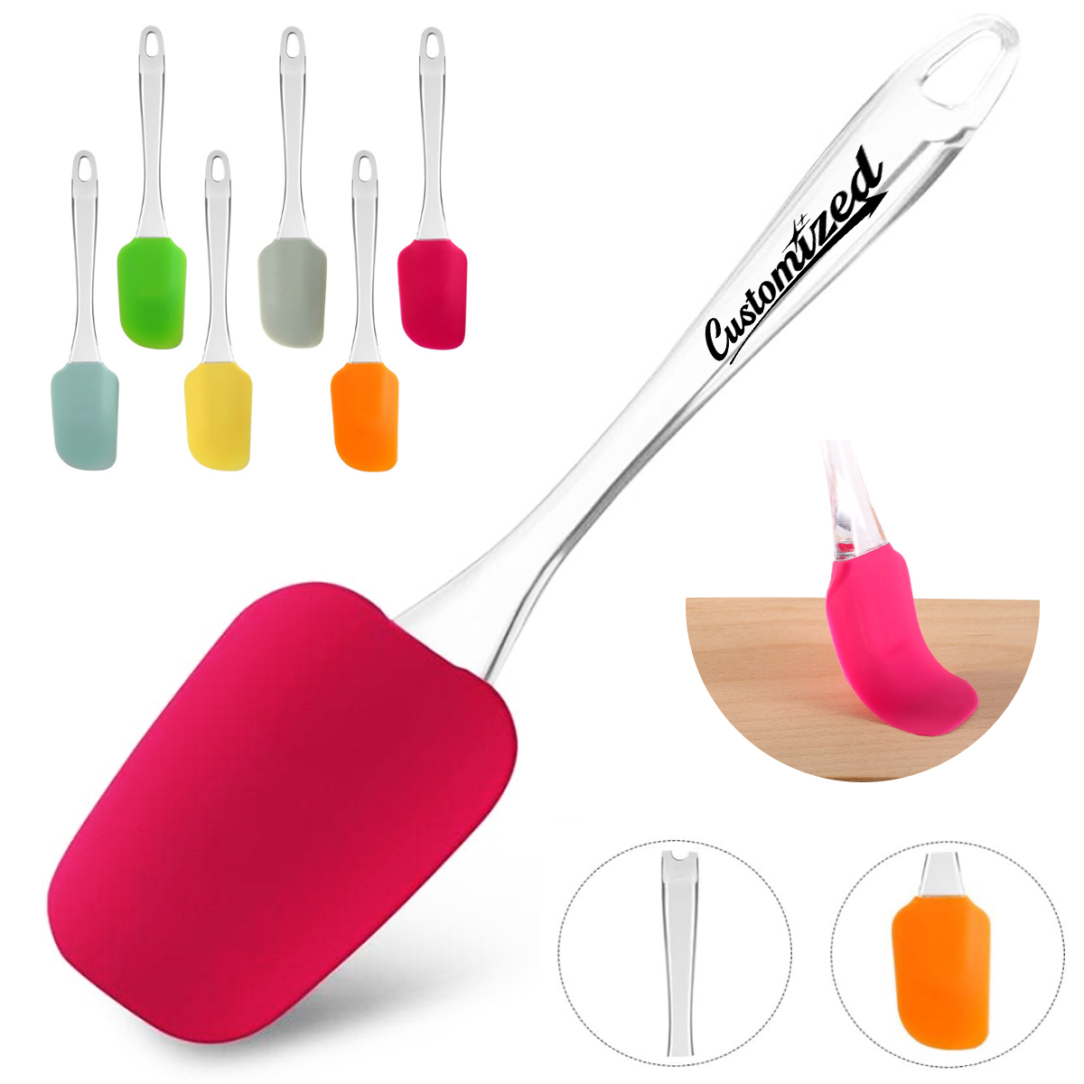 Silicone Spatula with Clear Handle for Kitchen Use 5