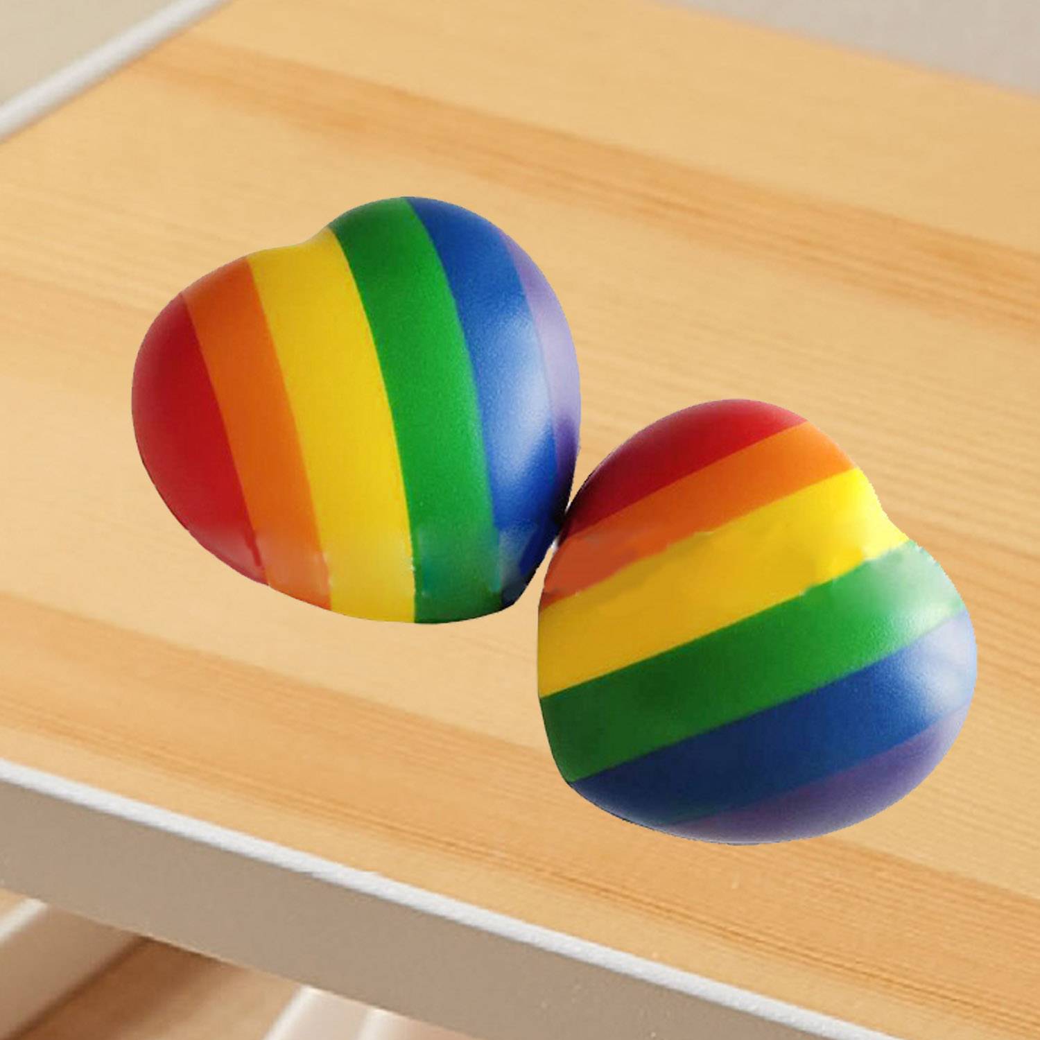PU Rainbow Heart Stress Reliever Squeeze Ball 5
