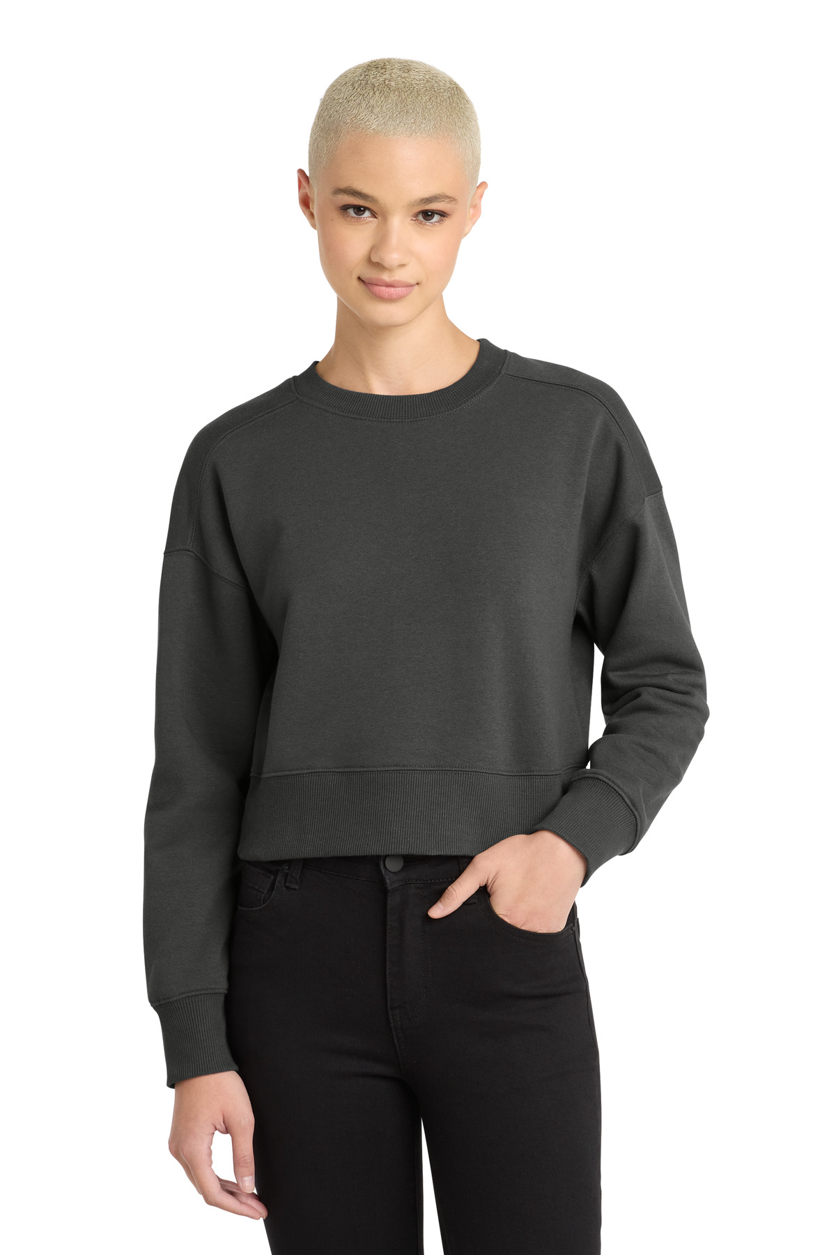 District Women's Perfect Weight Fleece Cropped Crew DT1105 62