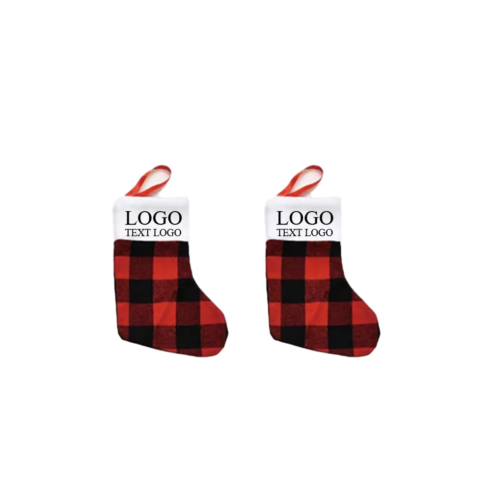 Plaid Christmas Stocking Ornament (Small) 8
