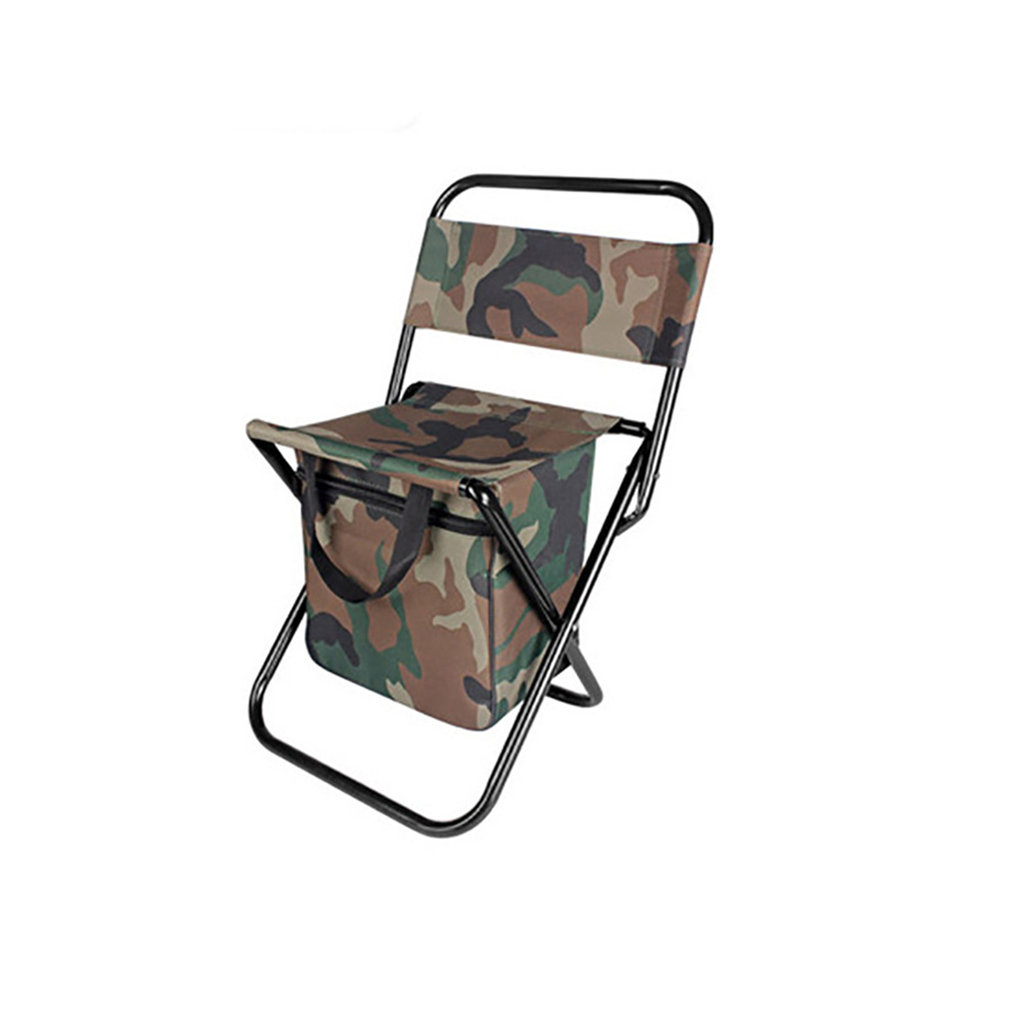 Folding Camp Chair With Insulated Cooler Bag 12.6" x 7.3" x 22.8" 5
