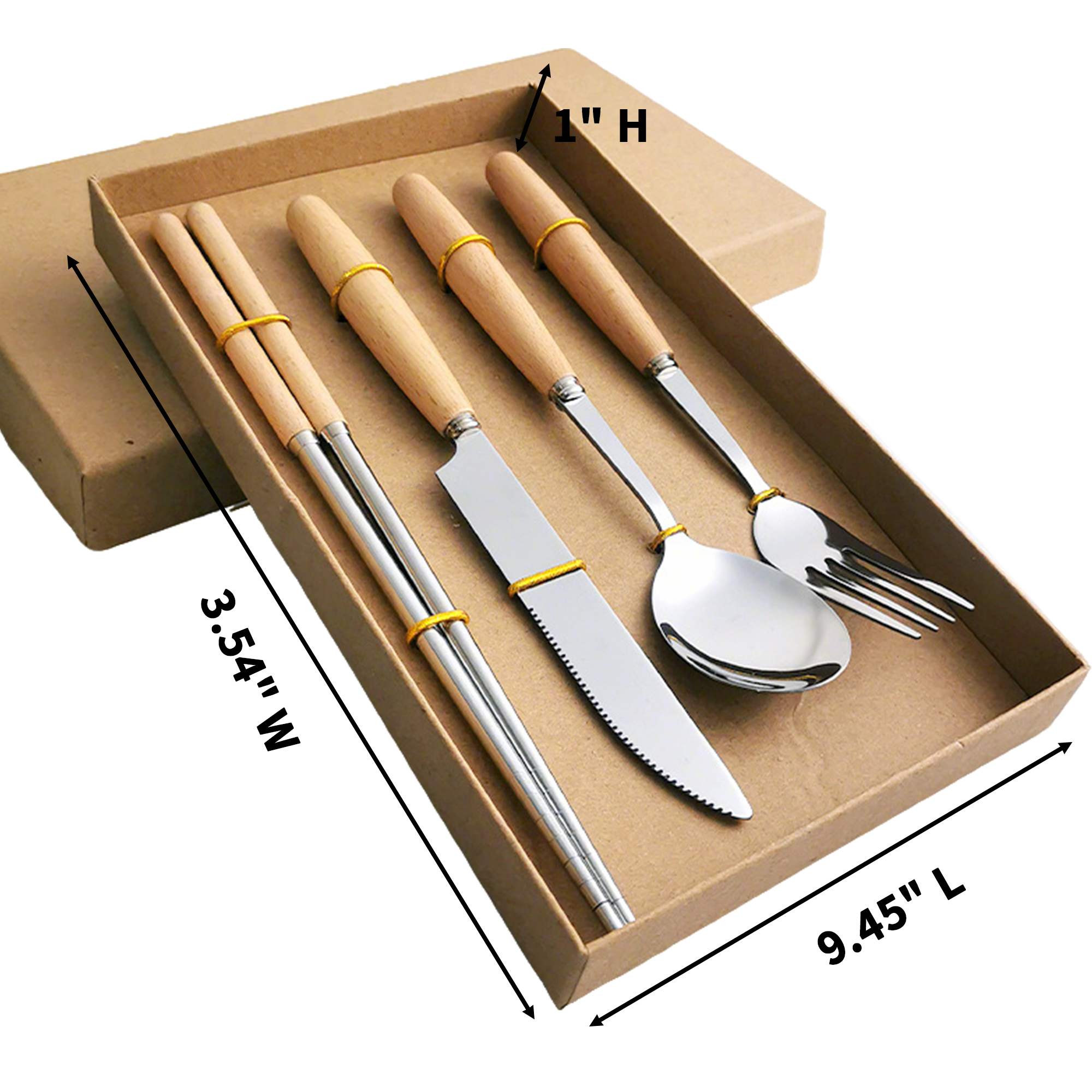 Stainless Steel Cutlery Set With Wooden Handle 9.45" 4