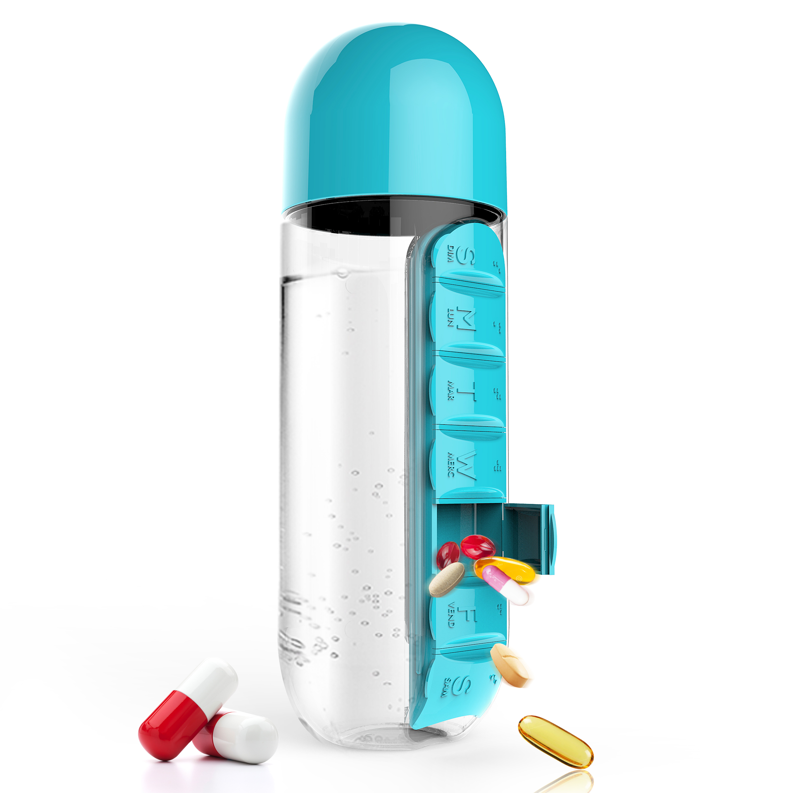 20 oz In Style Pill Organizer Water Bottle 15
