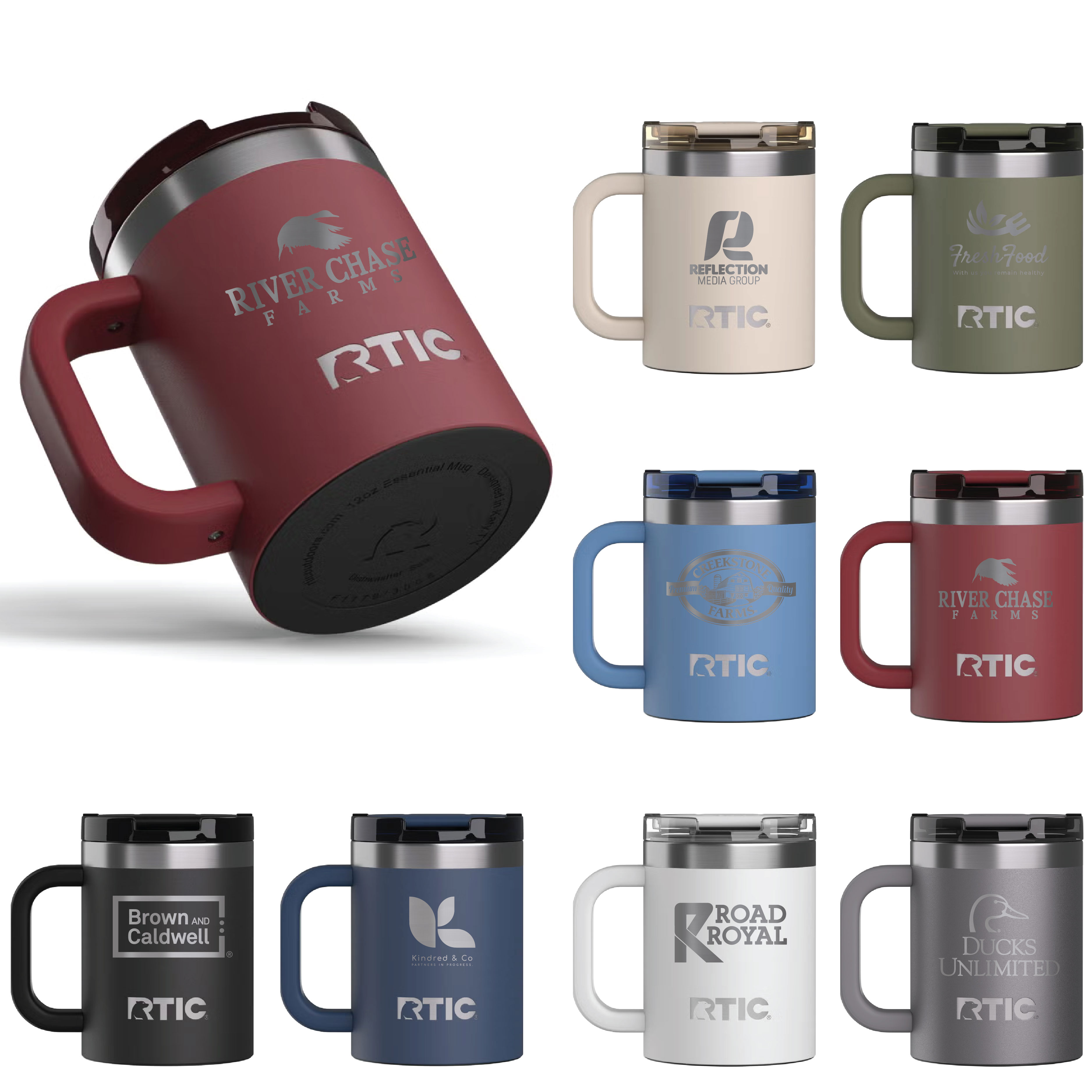 RTIC 12oz Stainless Steel Ceramic-Lined Essential Coffee Mugs