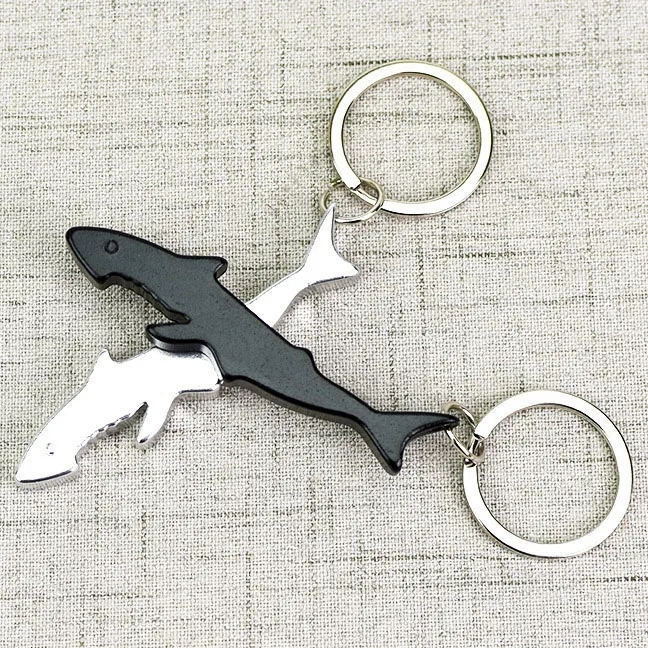 Aluminum Shark Shape Keychains 4