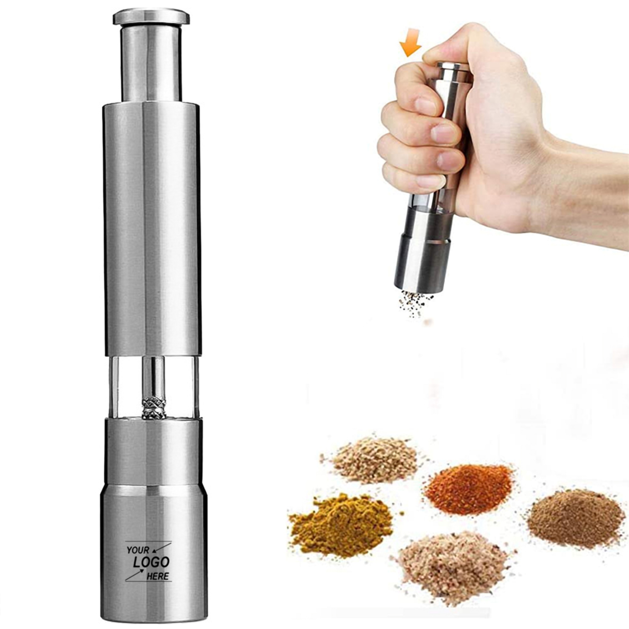Stainless Steel Salt and Pepper Grinder Set 4