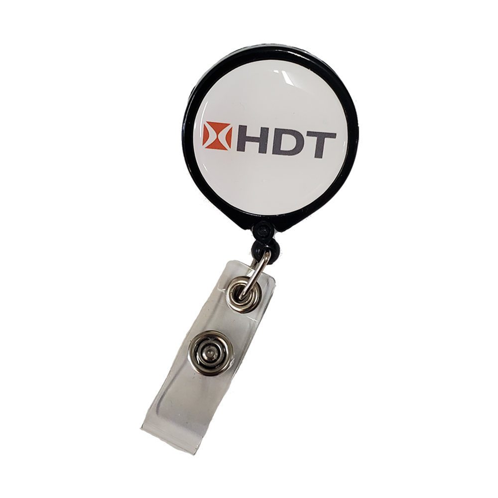 Pull Reel / Badge Reel with Aligator Clip and 1-3/16" diameter round imprint 5