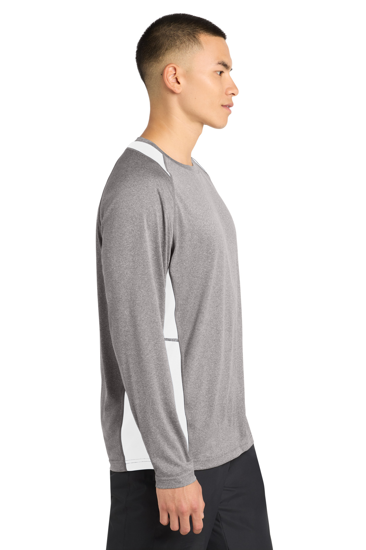 Sport-Tek Long Sleeve Heather Colorblock Contender Tee. ST361LS 6