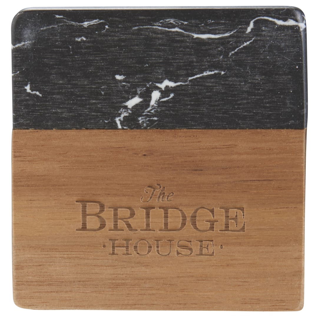 Black Marble and Wood Coaster Set 30