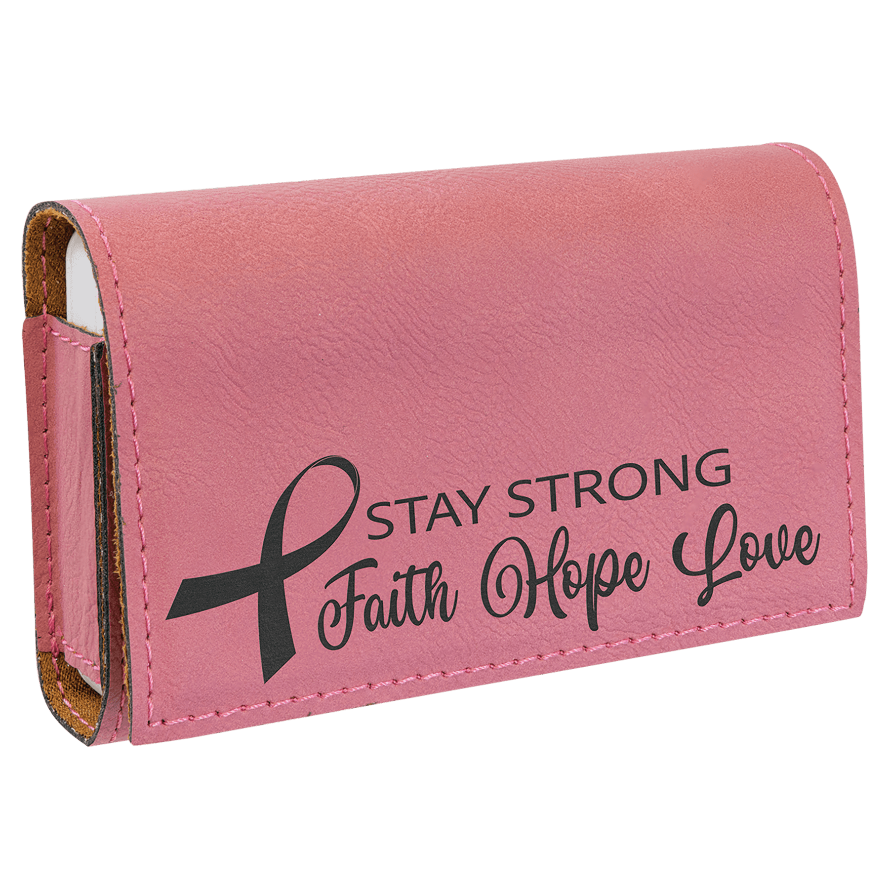 4 3/4" x 3 1/8" Pink Leatherette Pill Box 1