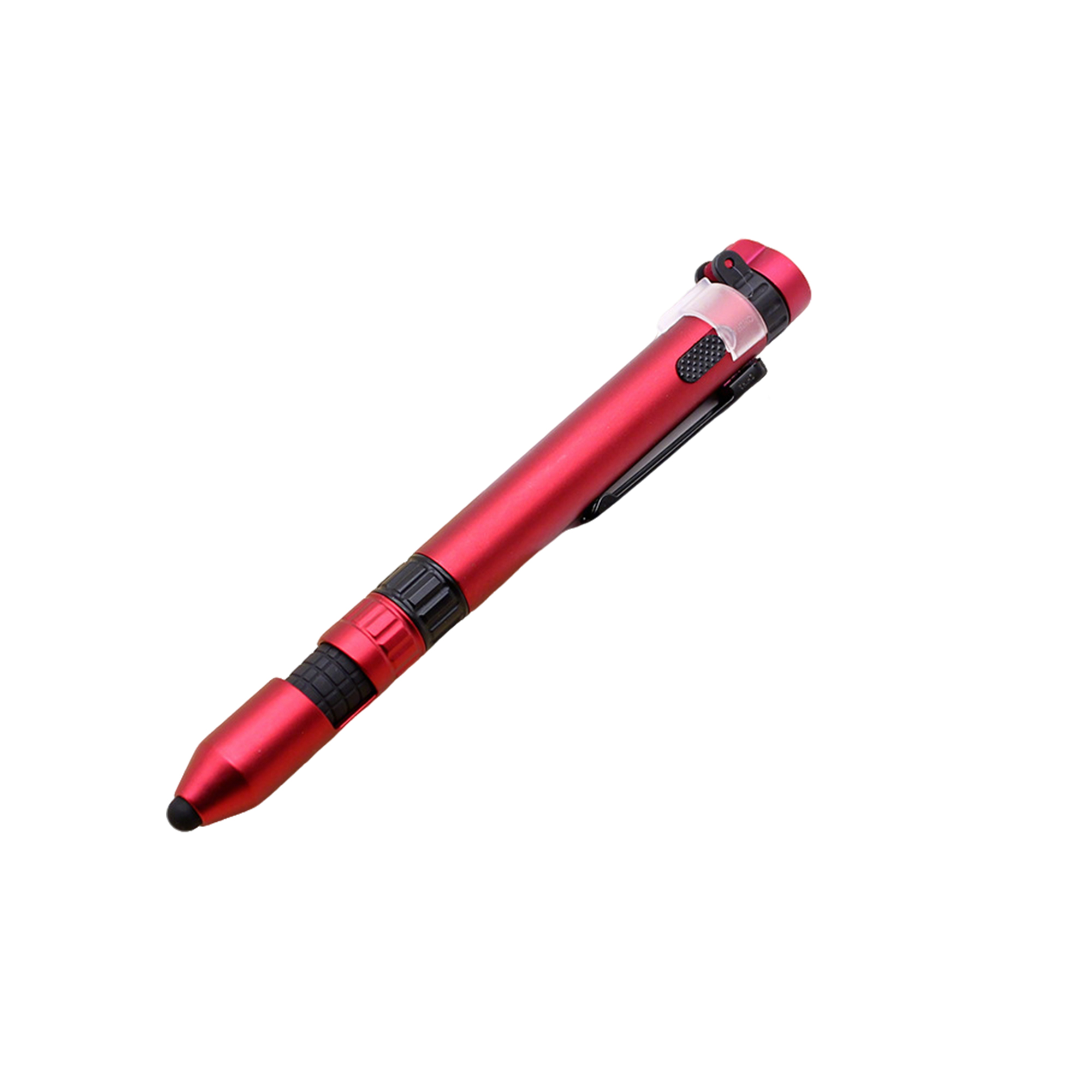 Six Function Utility Pen 5.9" With Stylus Phone Stand LED Compass 6