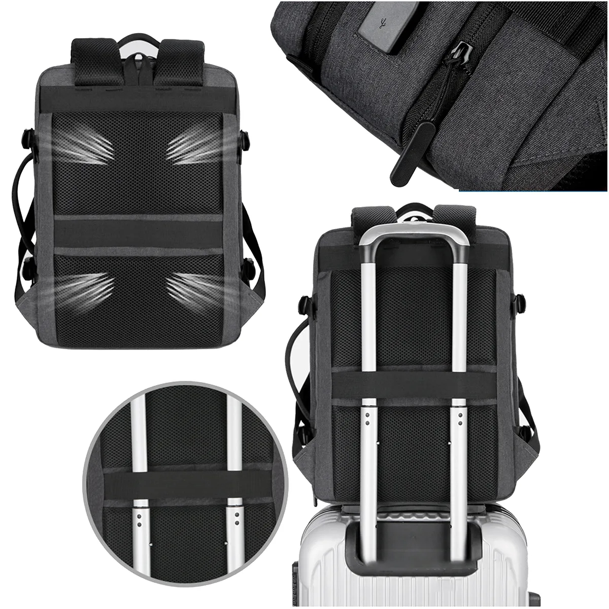 29 L Large Expandable Waterproof Business Travel Backpack 7