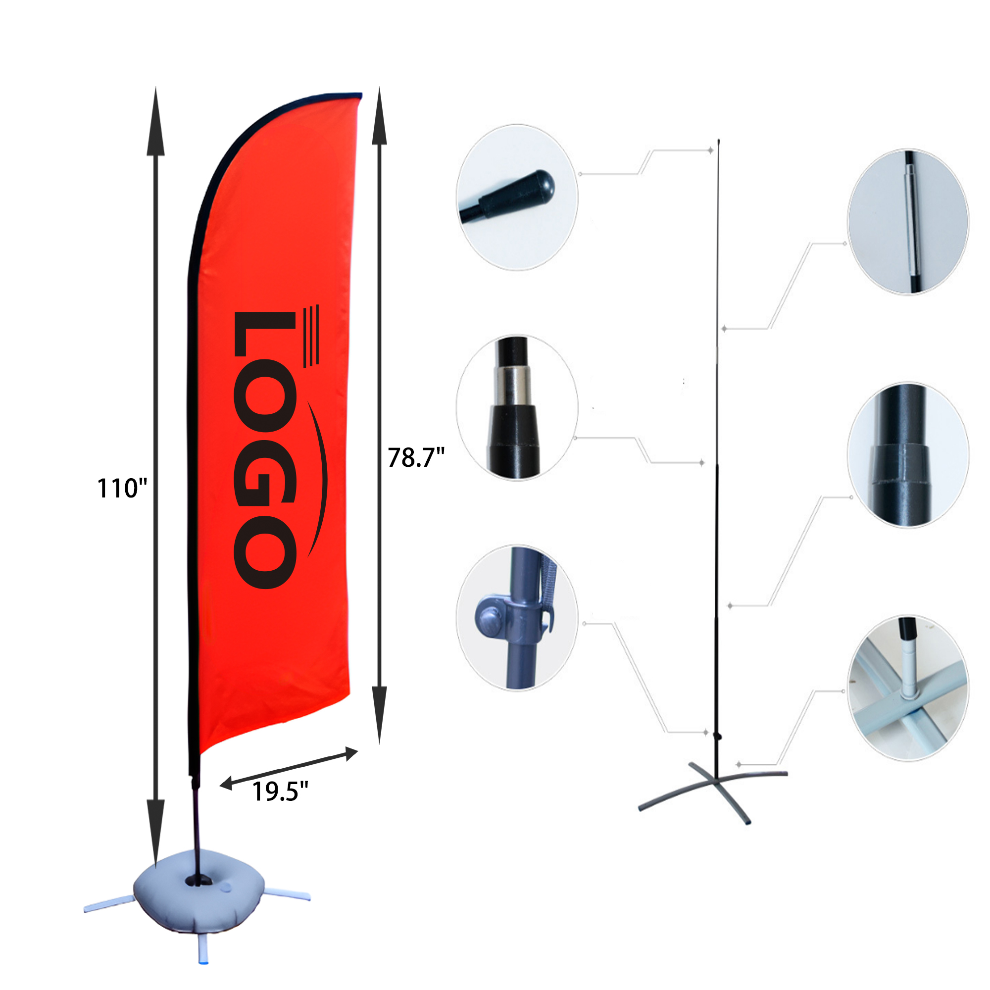 Portable 9 FT Feather Flag 2