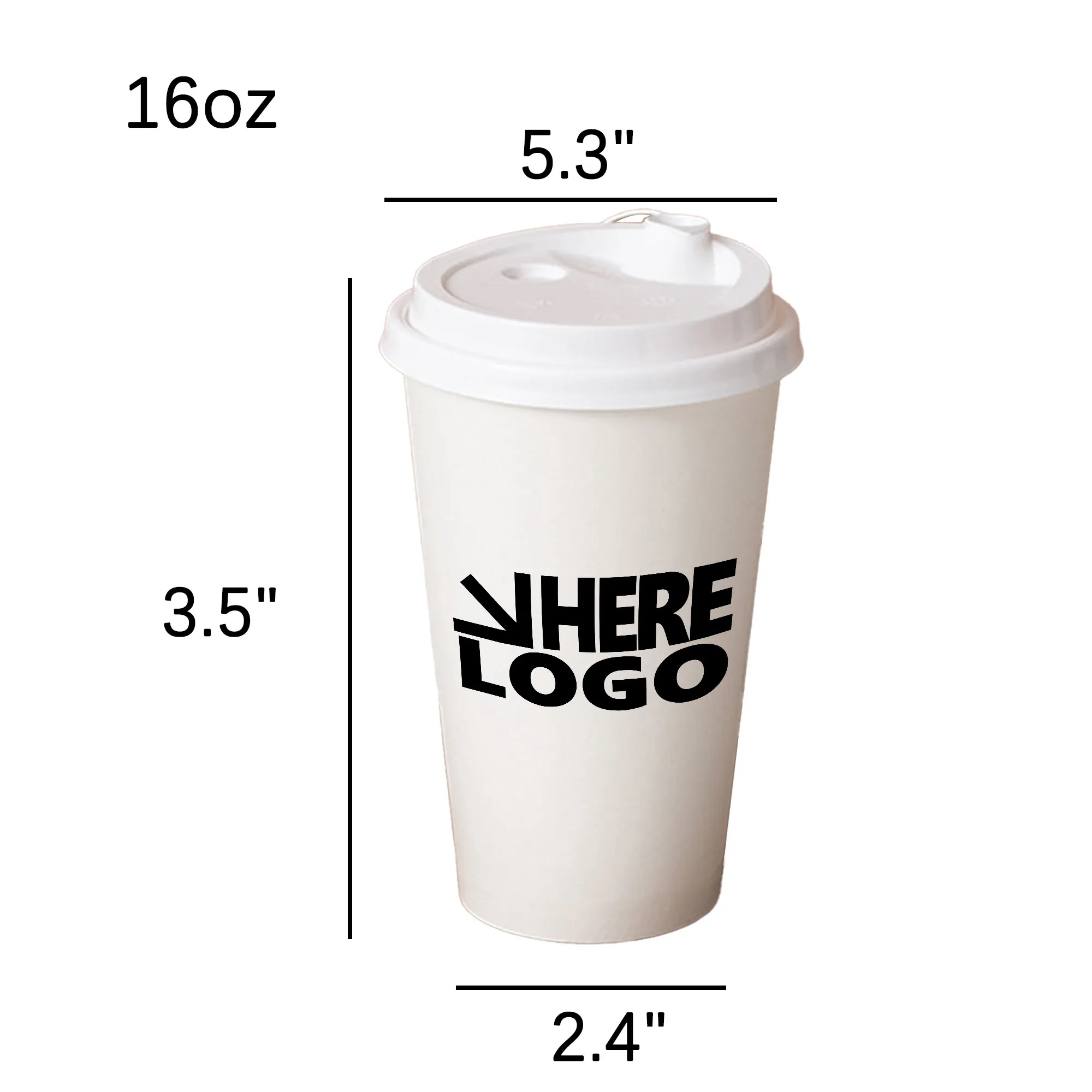 16oz Paper Drinks Cup With Lids MOQ 100 2