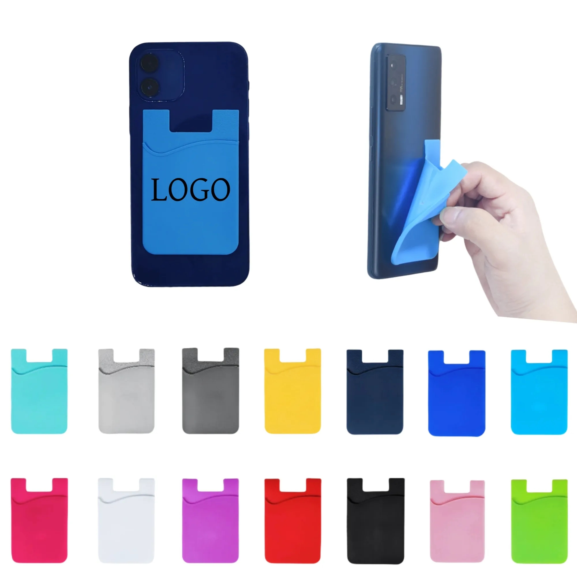 Glue-Free Silicone Mobile Phone Wallet Back Stickers 4