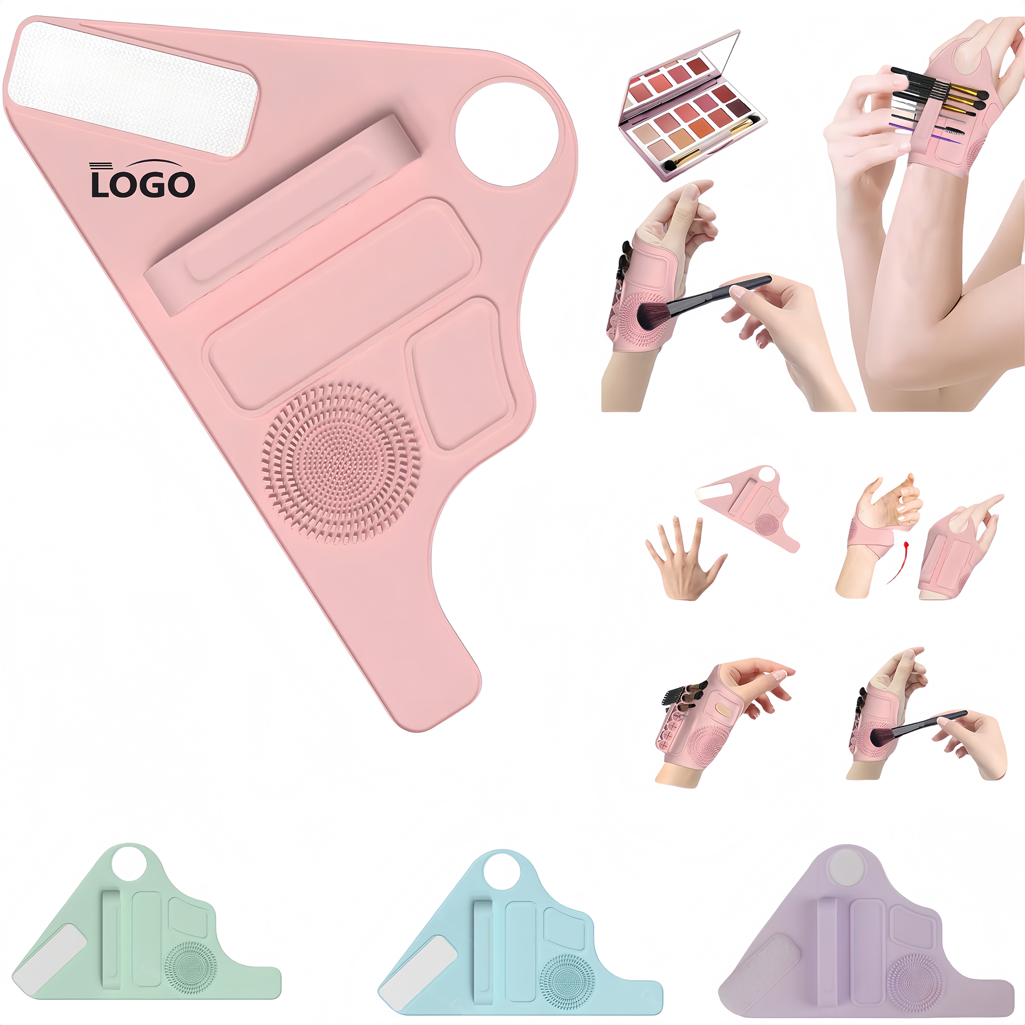 Hand Makeup Mixing Palette with Wrist Strap 2