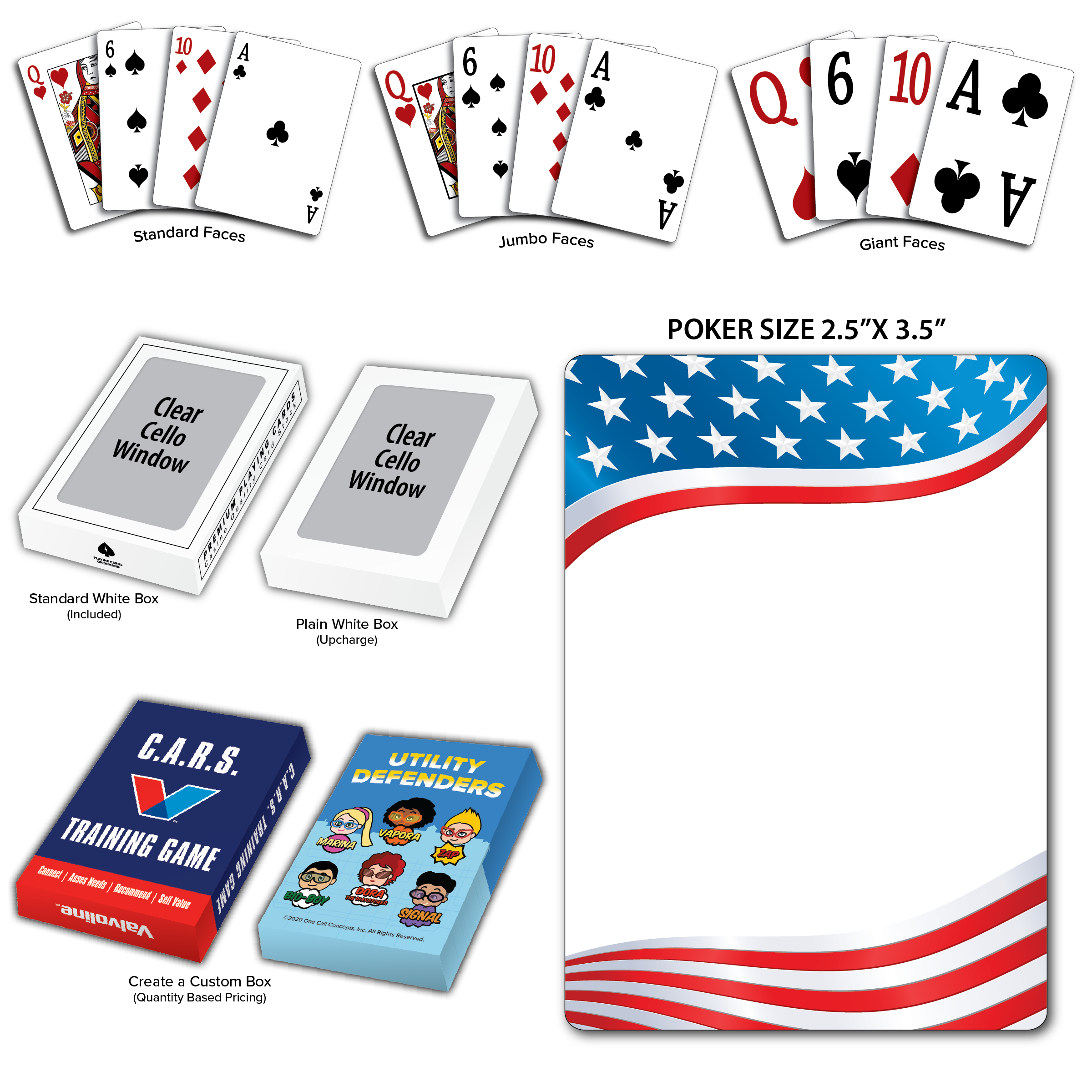 Stars & Stripes Theme Poker Size Playing Cards 3