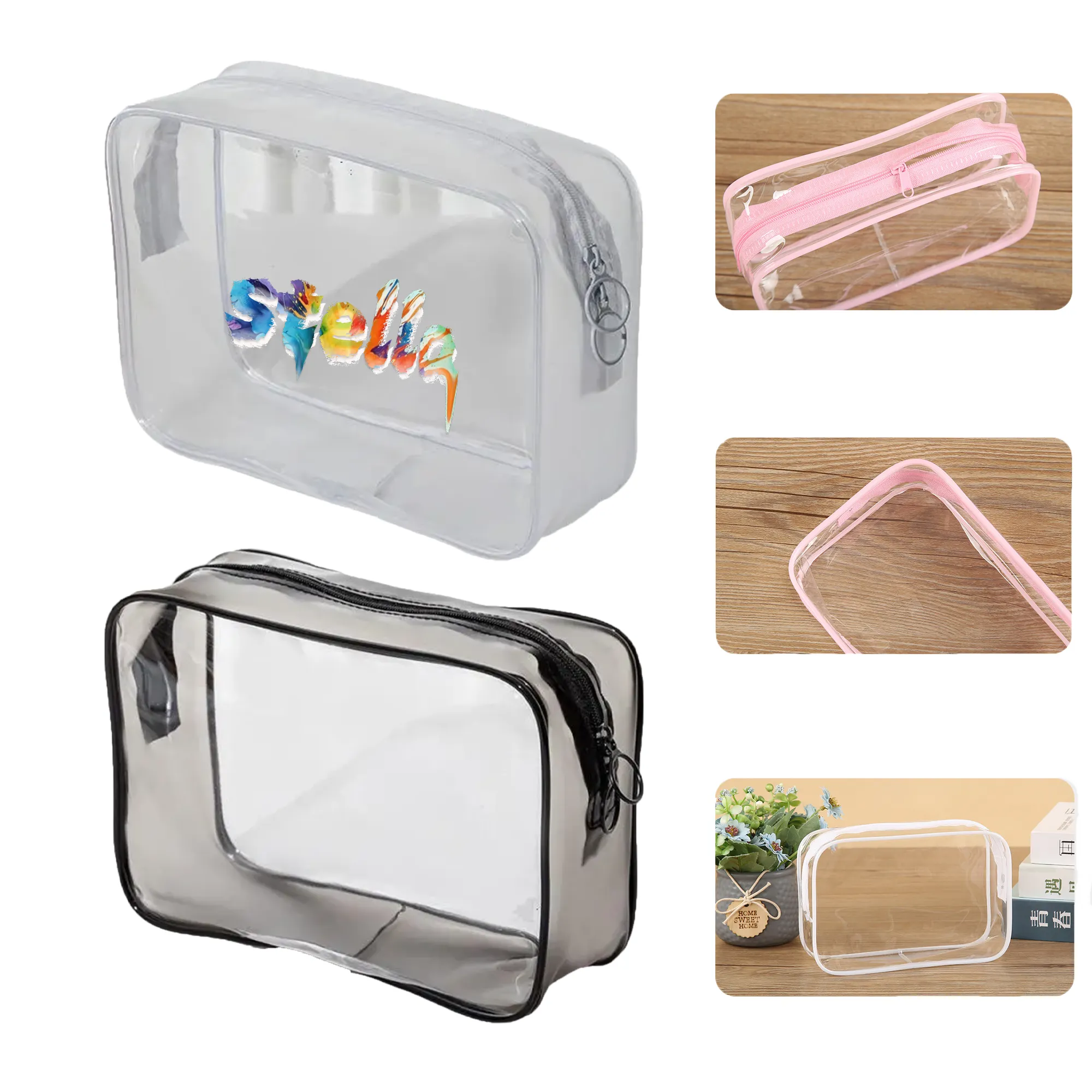transparent multi-functional makeup bag