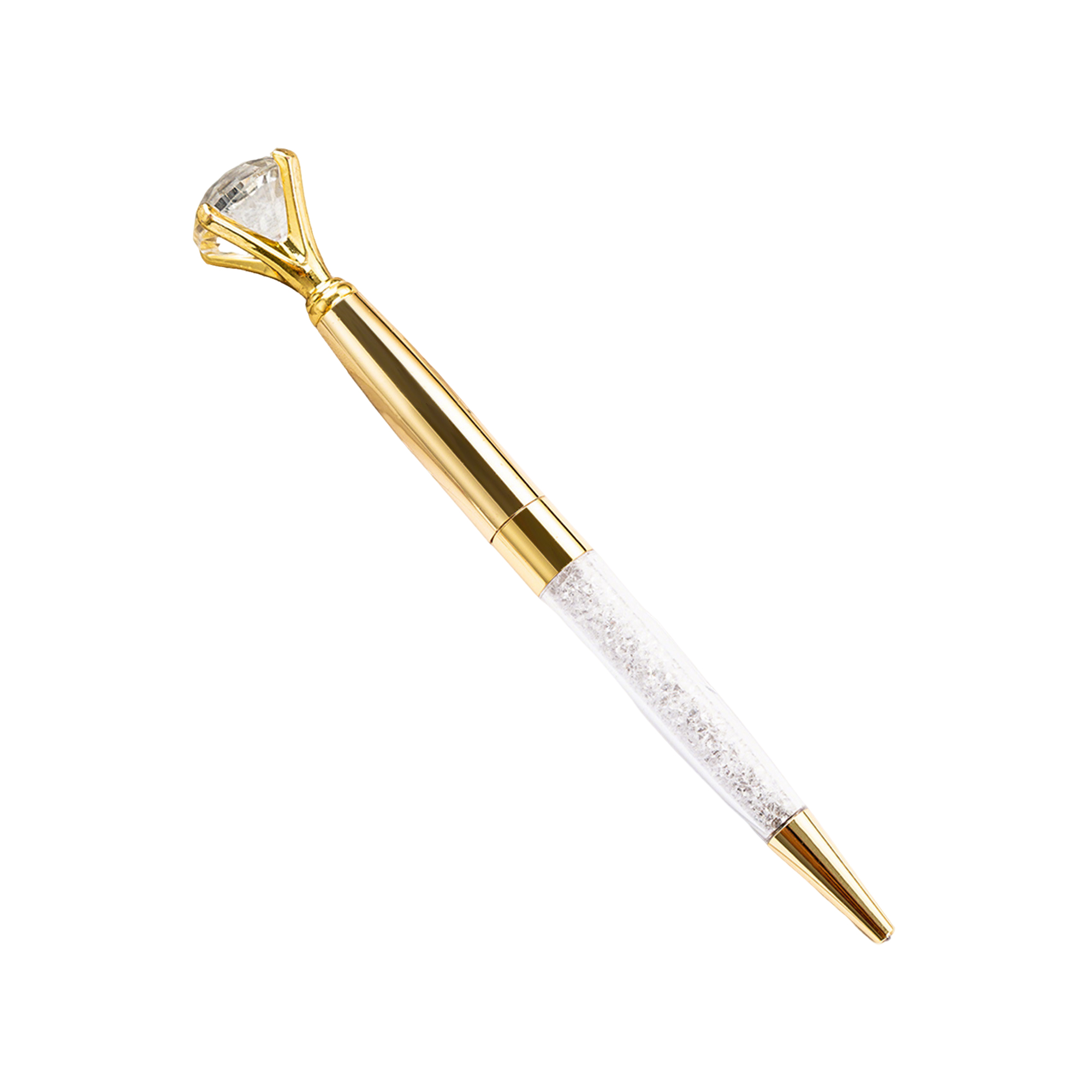 Crystal Crown Ballpoint Pen Twist Action Metal Barrel 14
