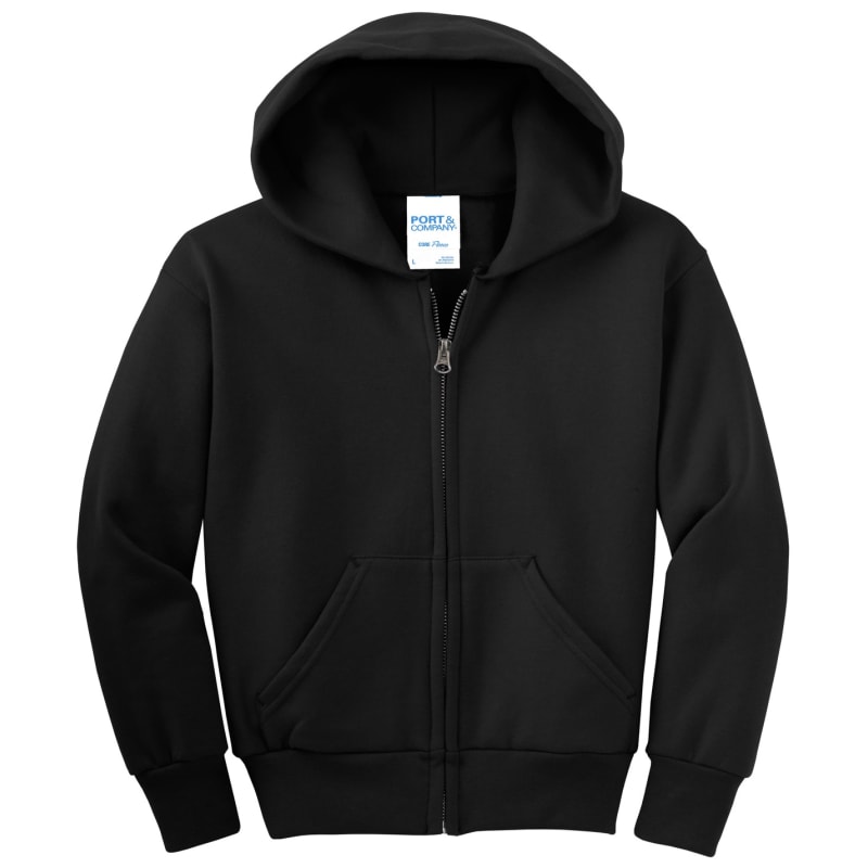 Port & Company - Youth Core Fleece Full-Zip Hooded Sweatshirt. 78