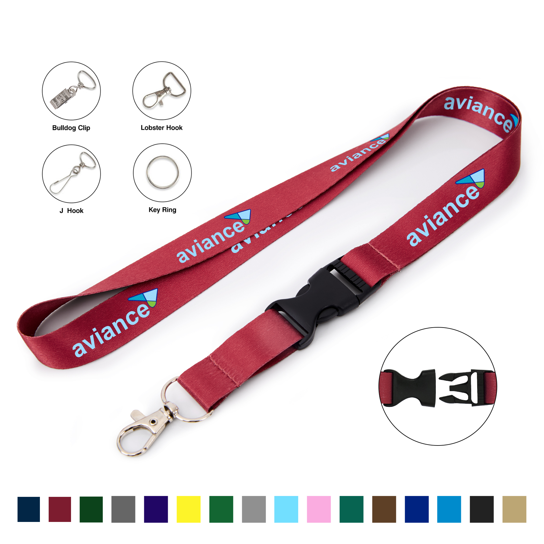 3/4'' Full Color Dye Sublimated Lanyards W/Plastic Buckle 1