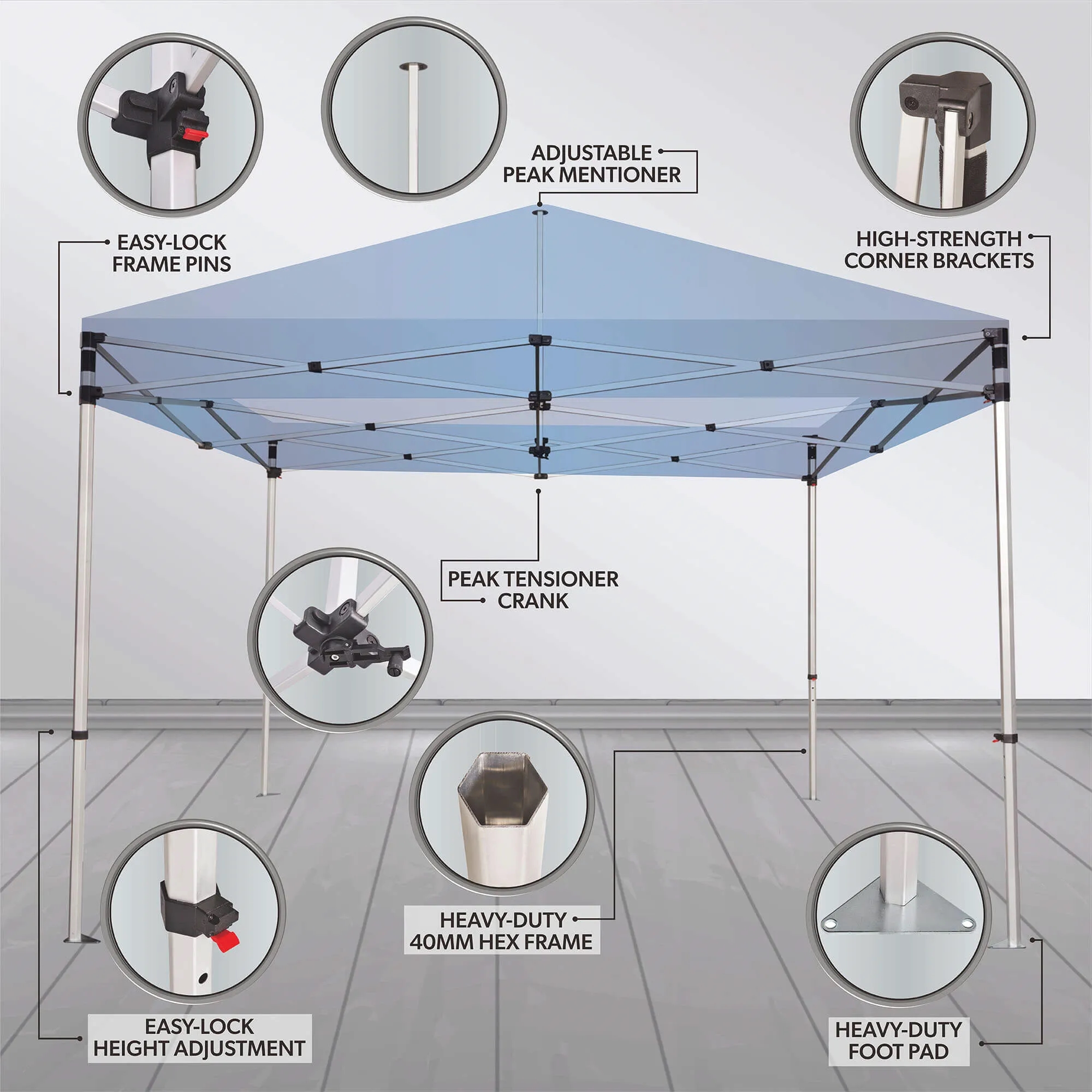 10ft x 10ft Custom Canopy Tent - Everyday Silver Package 2