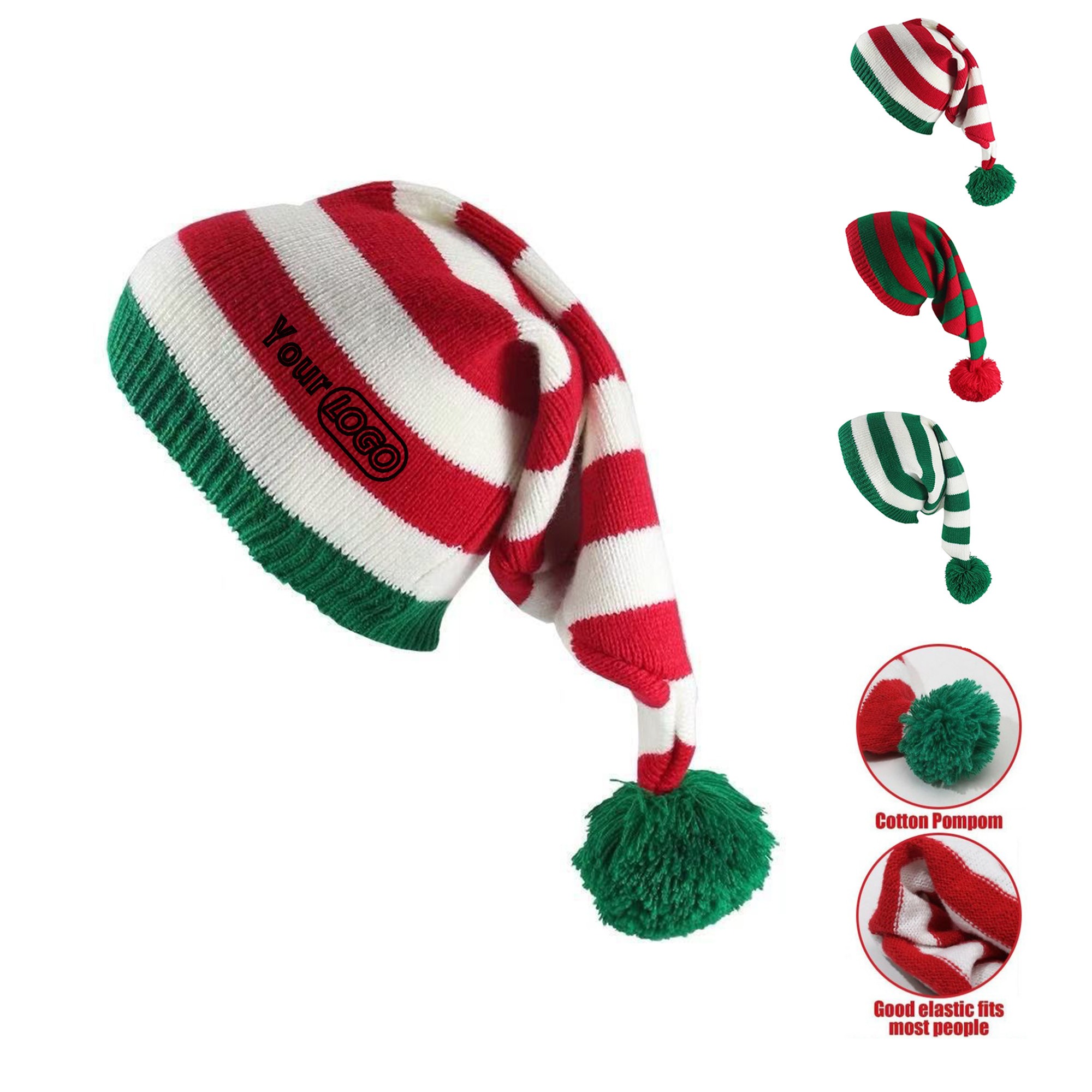 Custom Logo Adult Christmas Festival Knitted Hat 5