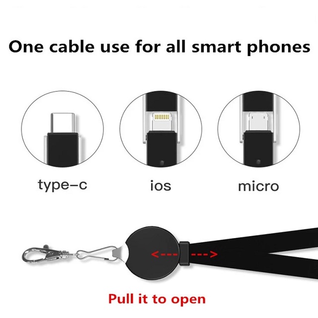 Lanyard Nylon 3 in 1 Charging Cable 6