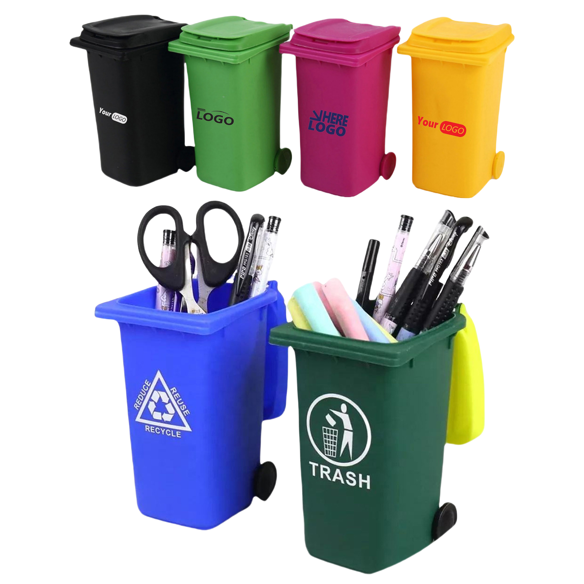 Mini Garbage Trash Bin Pen Holder Plastic MOQ50 1