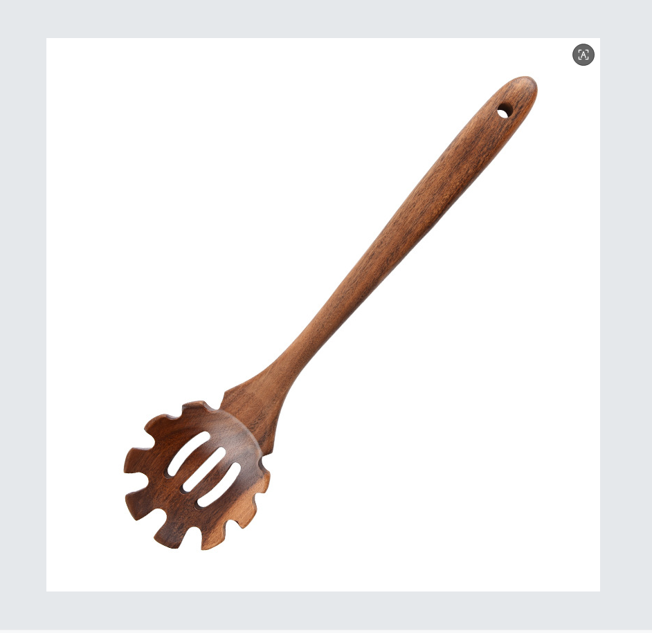 Teak Wood Pasta Fork and Spaghetti Server Spoon 2