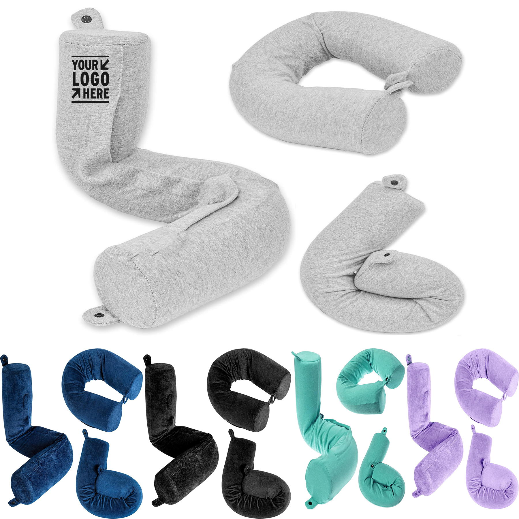 Adjustable Bendable Roll Neck Chin Lumbar Leg Support Memory Foam Travel Pillow