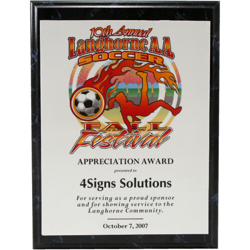 Custom Full Color Plaque 2