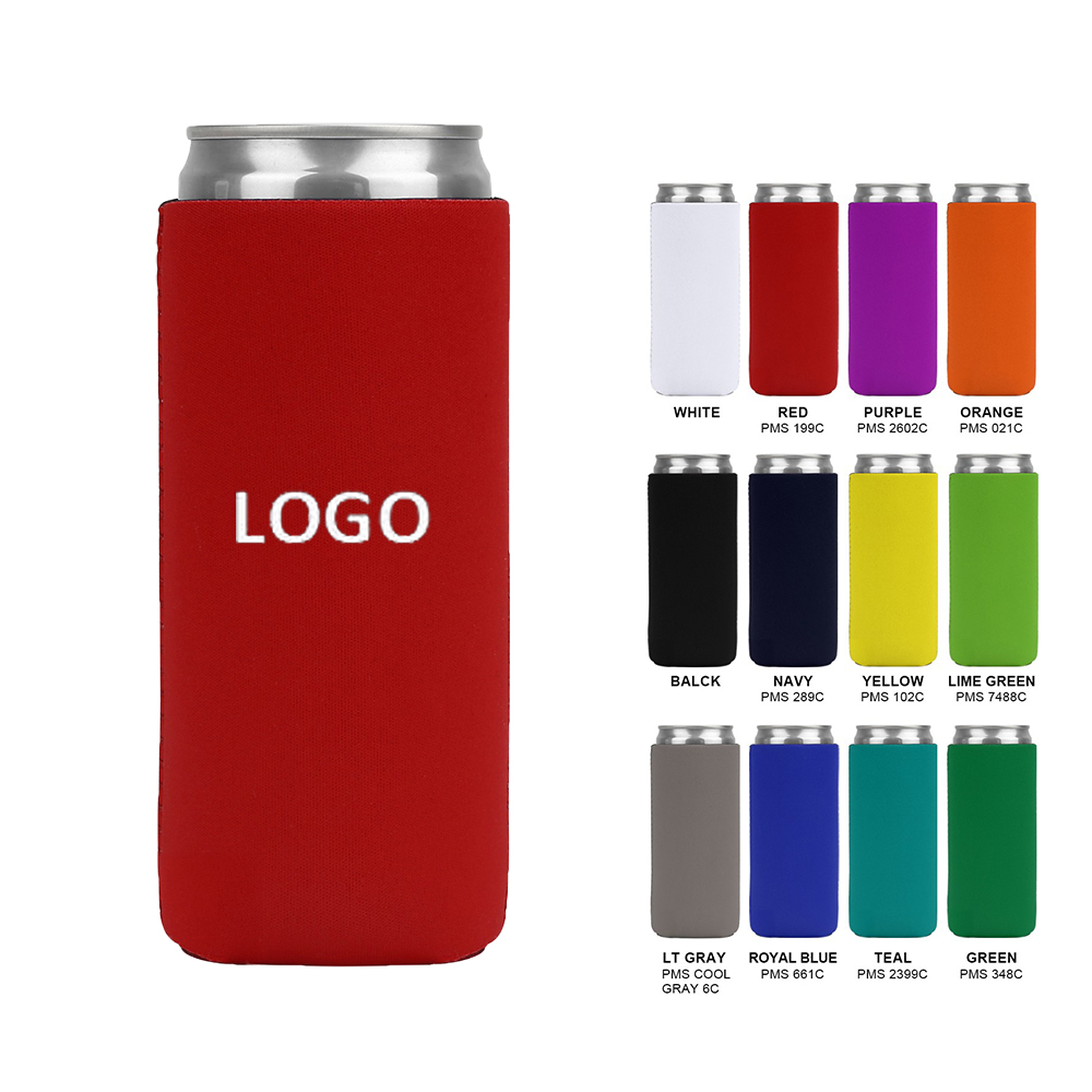 Slim Collapsible Neoprene Can Cooler 1