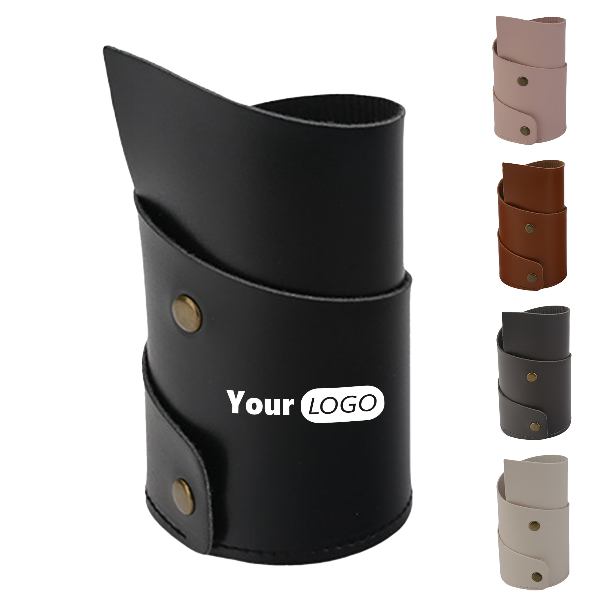 Snap Closure PU Leather Pen Holder 3
