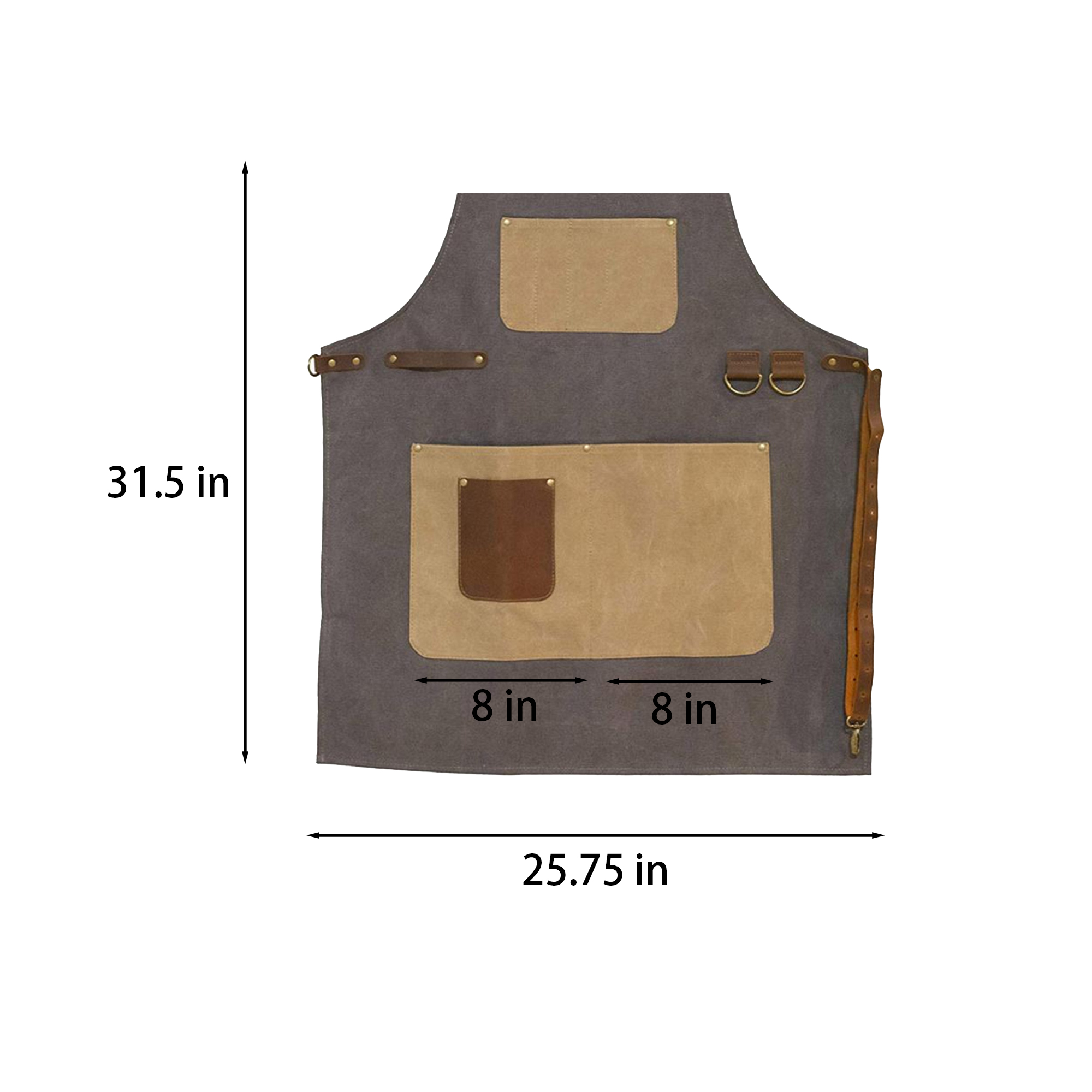Oxford Professional Utility Apron With Leather Straps 3