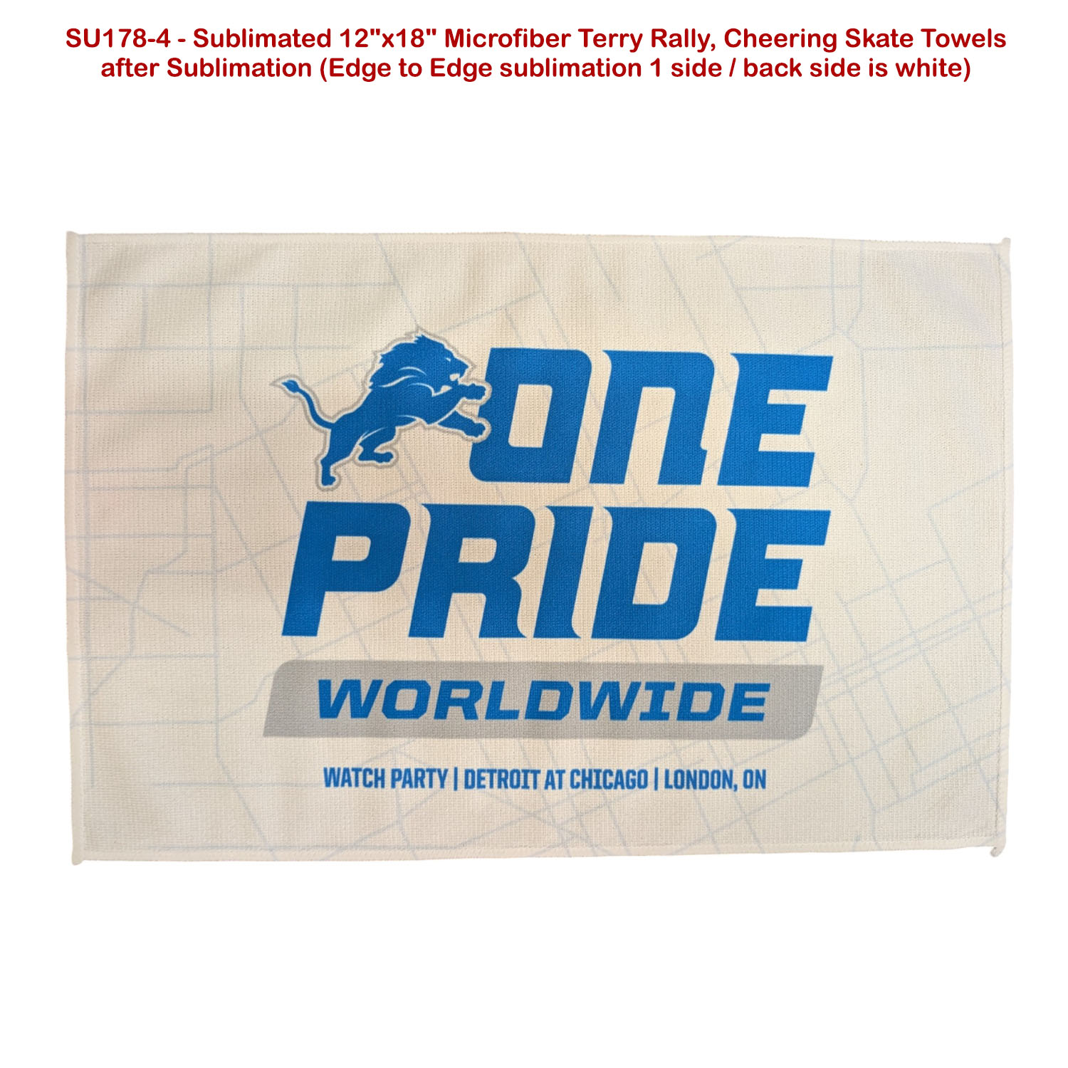 24 Hr Express Ship - Colored Microfiber Dri-Lite Terry Rally, Sports, Skate Towel, 12x18, sublimated 5