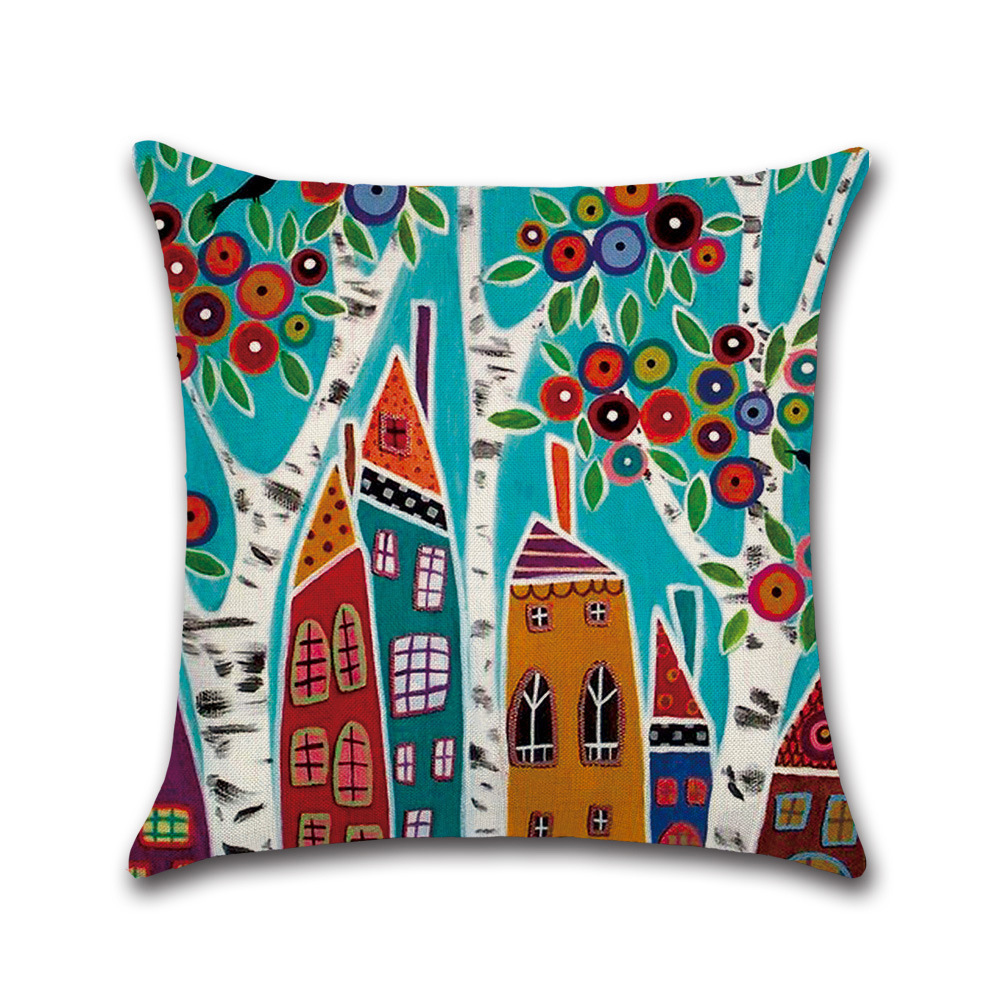 Cushion Home Living Room Bed Sofa Car Cotton Linen Square 4