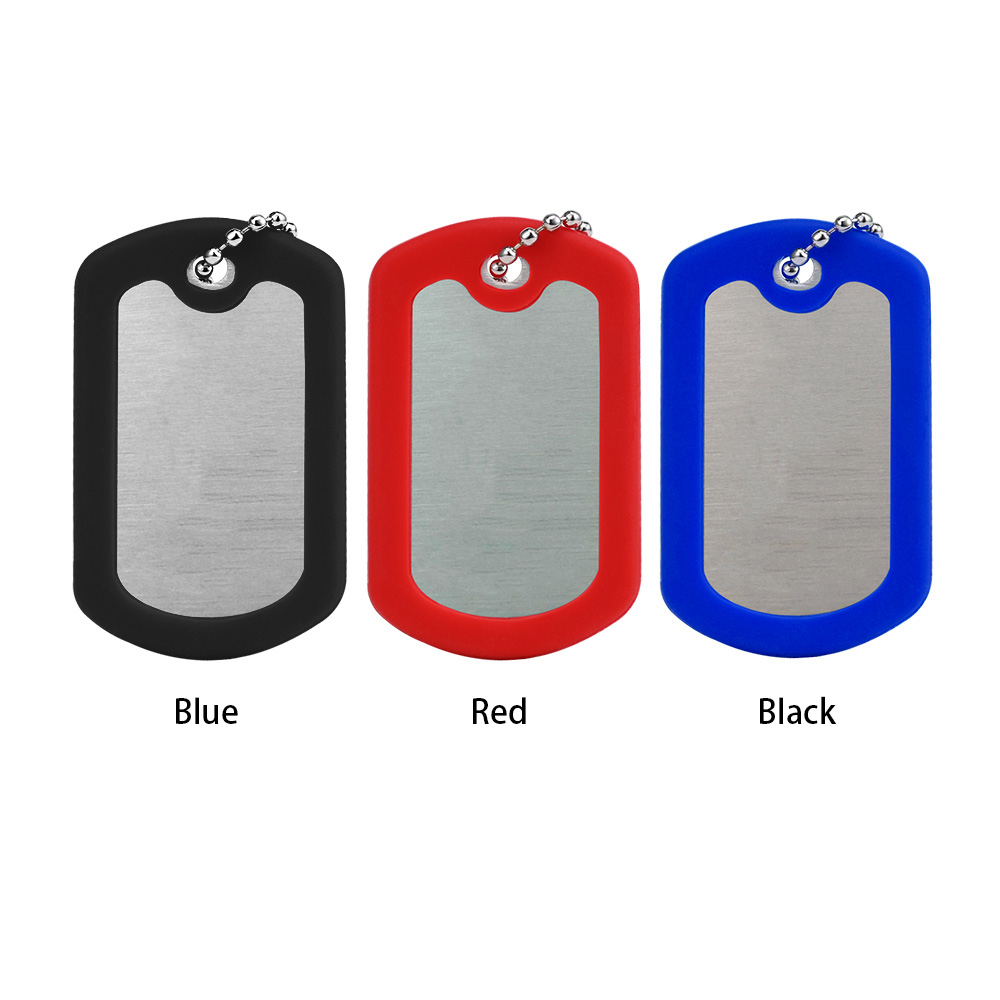 Square Silicone Edge Metal Dog Tag 6